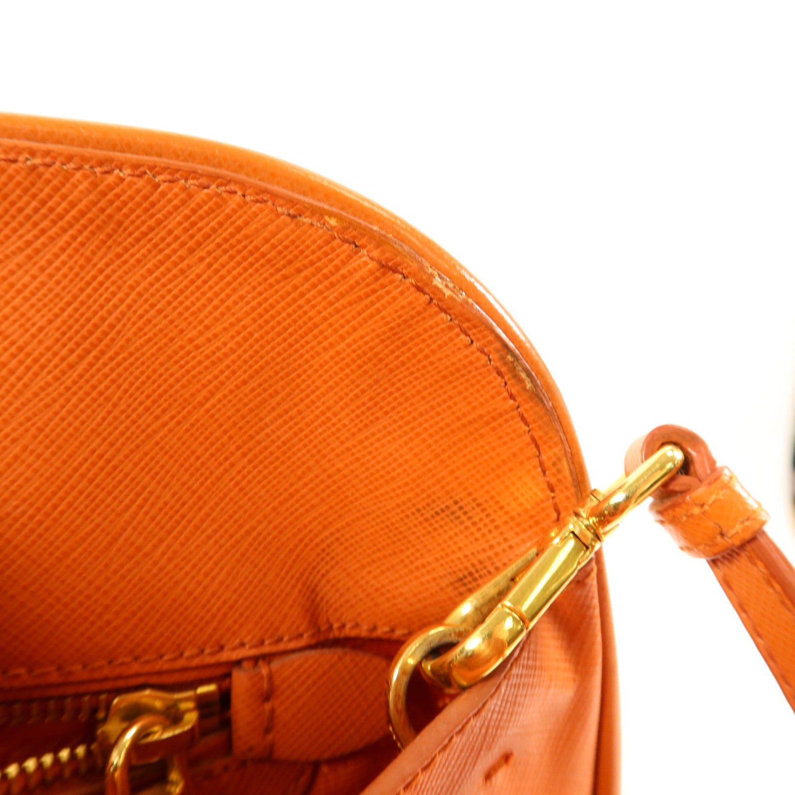 PRADA Saffiano皮革Medium Lux Open Promenade Satchel金扣手挽肩背兩用袋