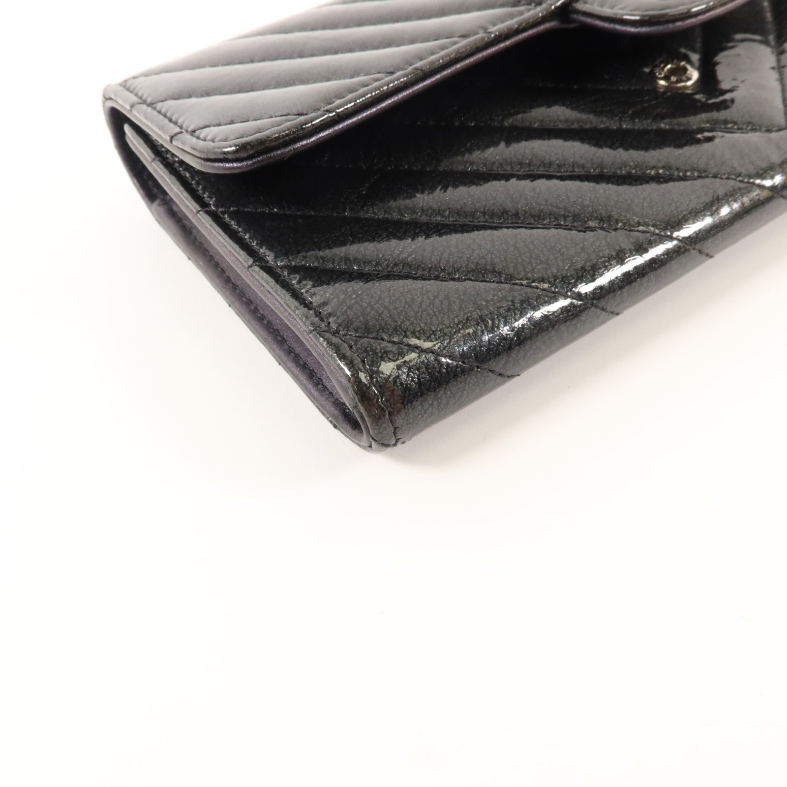 CHANEL 漆皮皮革Classic Flap Long Wallet長錢包
