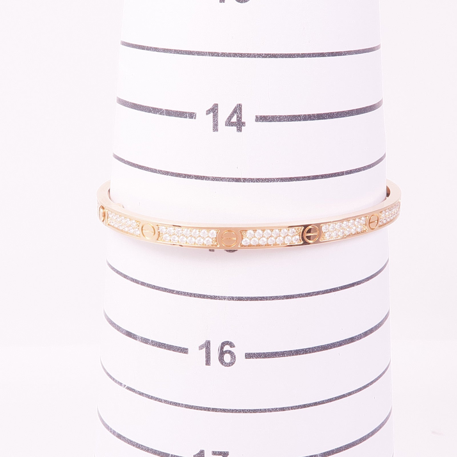 CARTIER 18K玫瑰金Love Diamond Bracelet鑽石手鏈Cartier#16