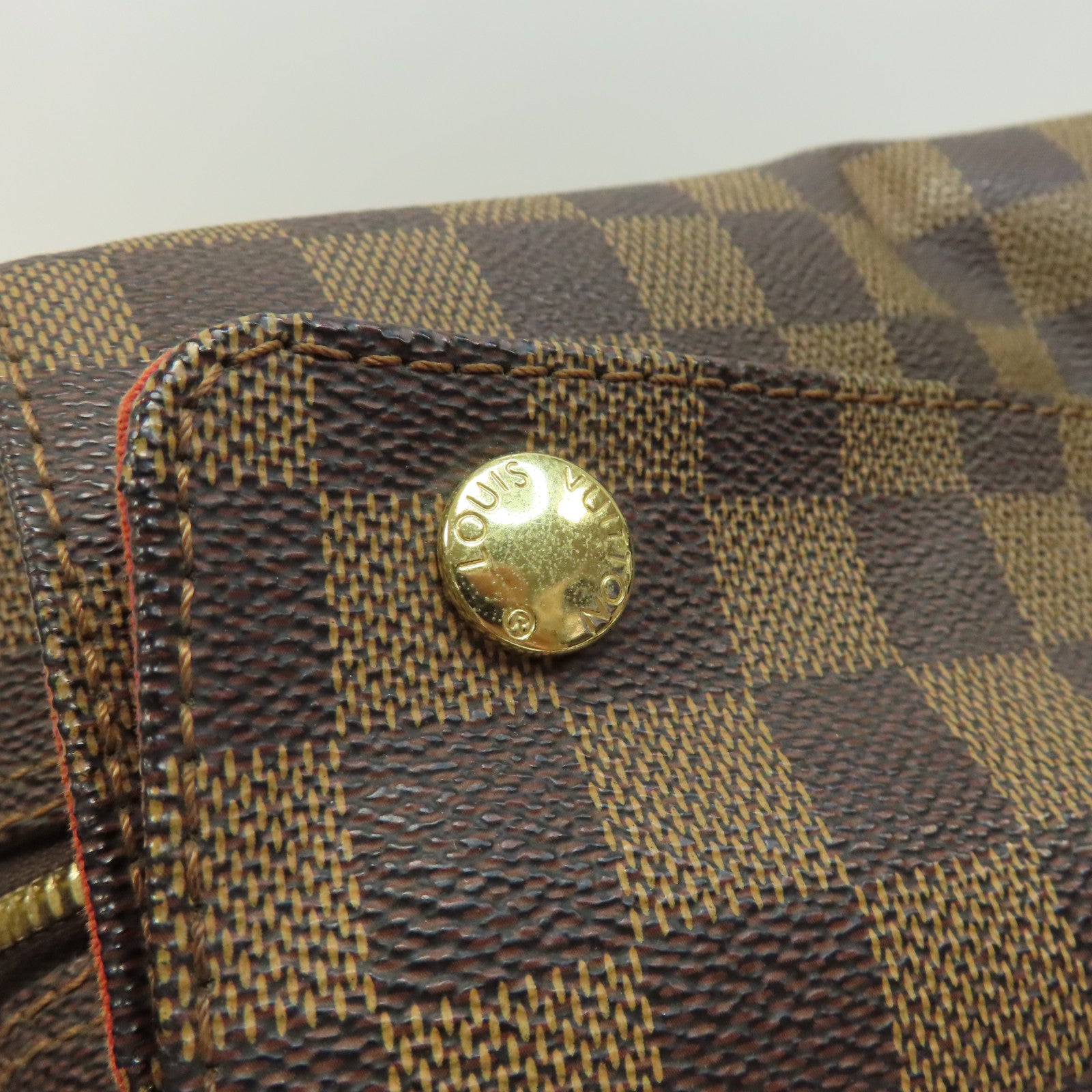 LOUIS VUITTON Damier Naviglio金扣肩背袋啡色