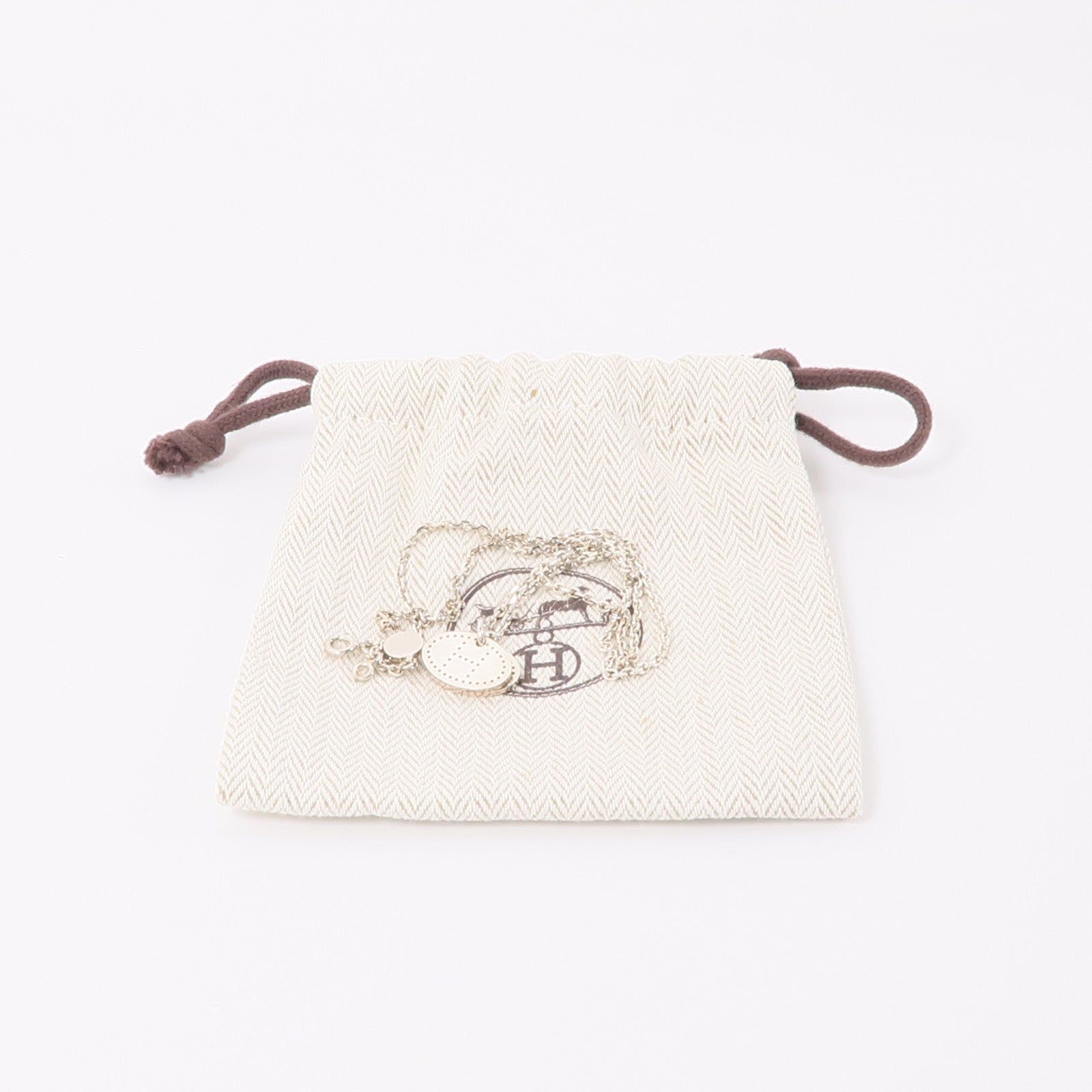 HERMES 925純銀Eclipse Evelyne Pendant Necklace項鍊