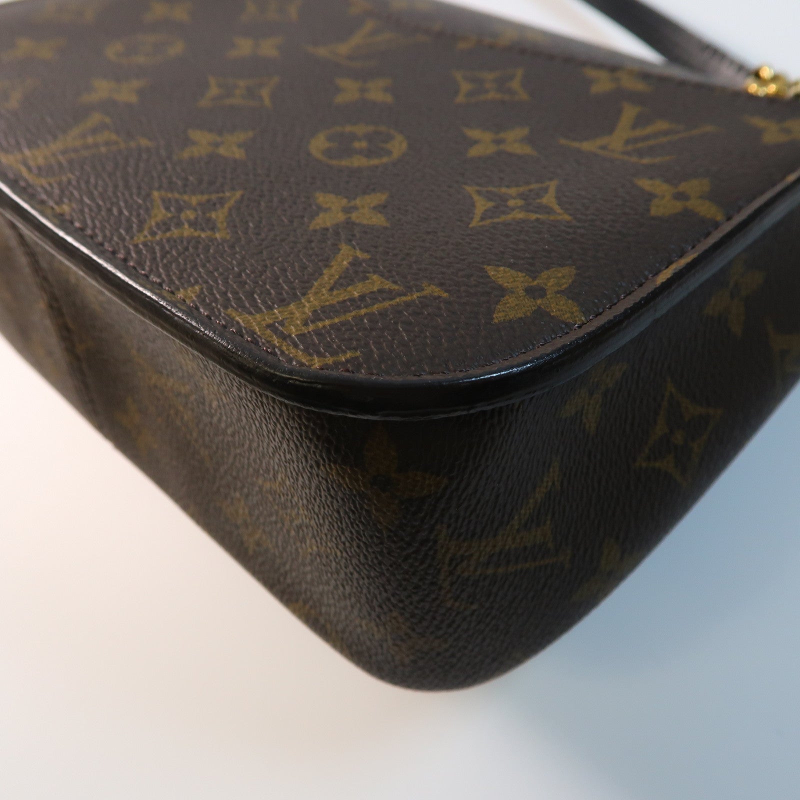 LOUIS VUITTON Monogram Passy金扣鏈帶肩背袋啡色