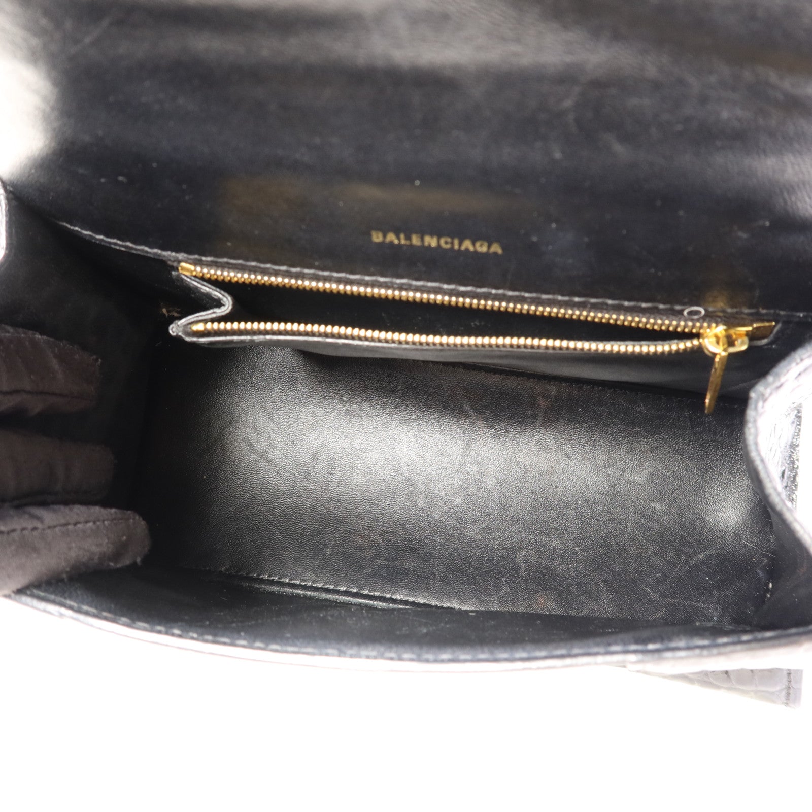 BALENCIAGA 【激減優惠】牛皮皮革Hourglass金扣手挽肩背兩用袋