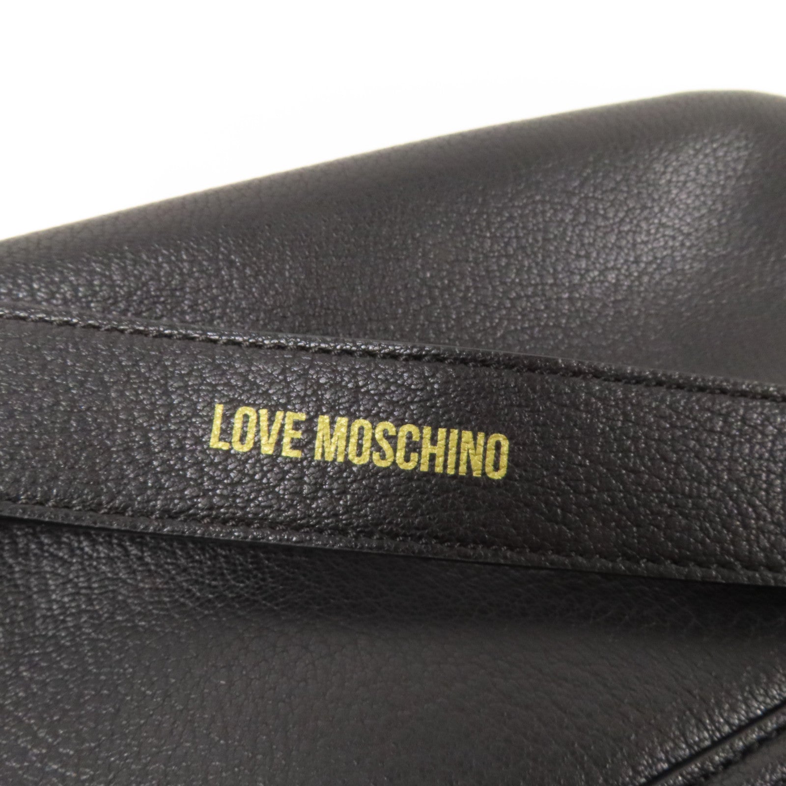 MOSCHINO 牛皮皮革Shoulder Bag金扣肩背袋