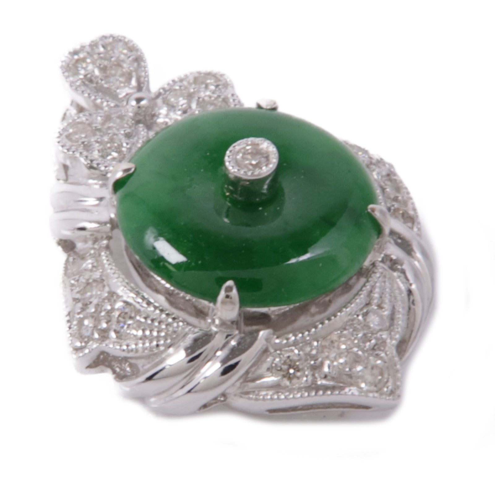 JEWELRY 18K白金Jade/Diamond Pendant Top翡翠/吊墜