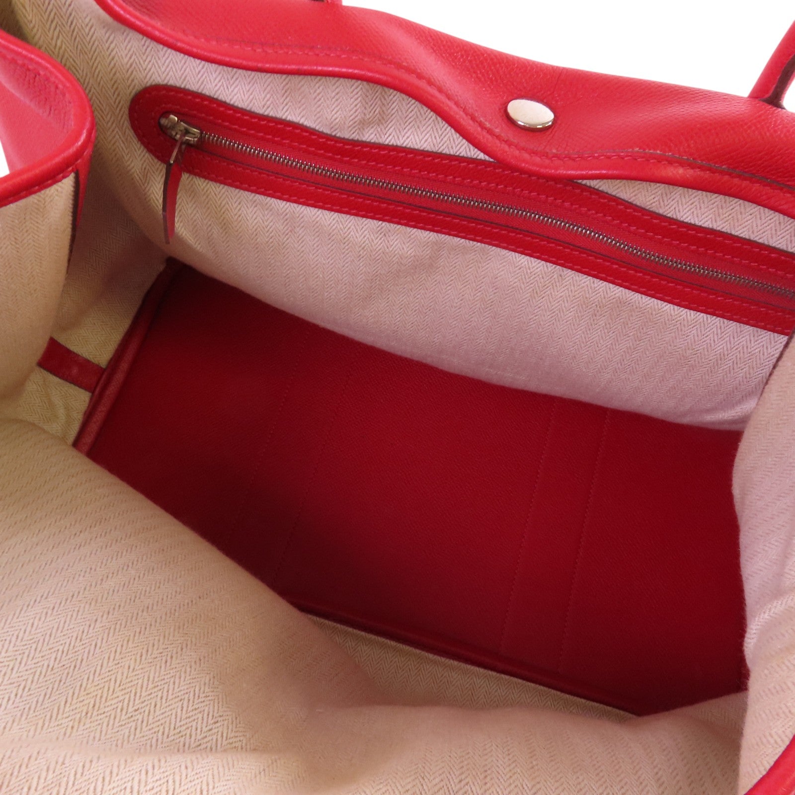 HERMES Epsom皮革Garden Party PM銀扣手挽袋