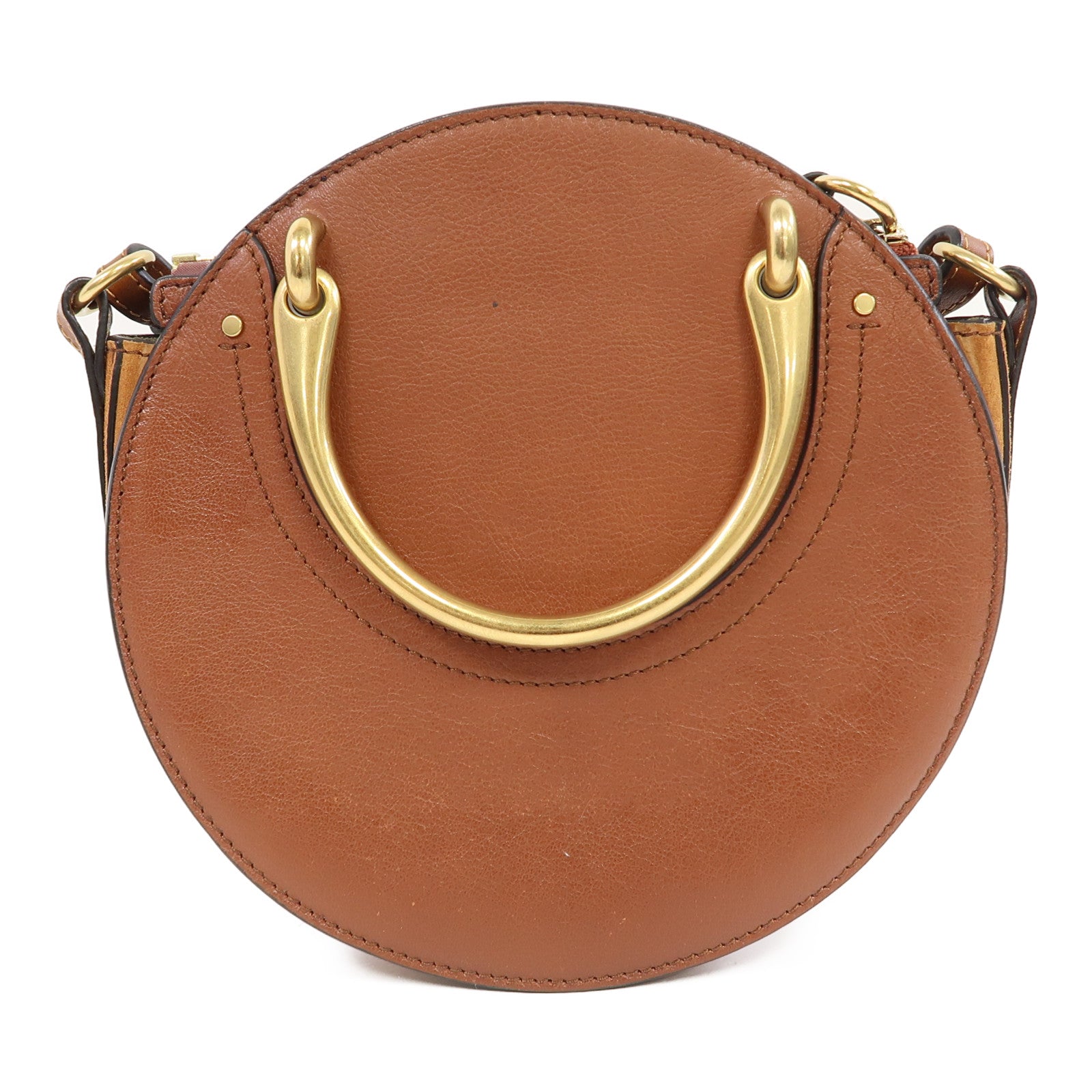Chloe 牛皮皮革Shoulder Bag金扣肩背袋啡色