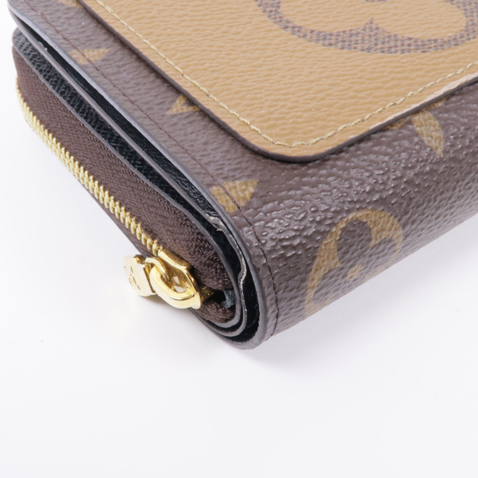 LOUIS VUITTON Monogram Giant Reverse Lou Wallet金扣錢包