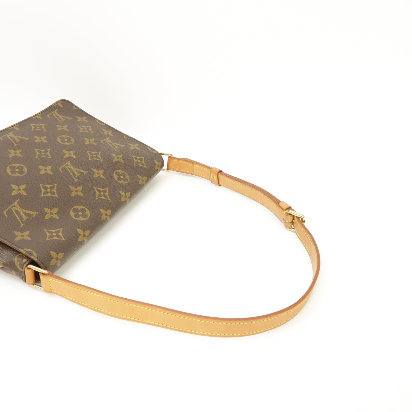 LOUIS VUITTON Monogram Musette Tango金扣肩背袋啡色
