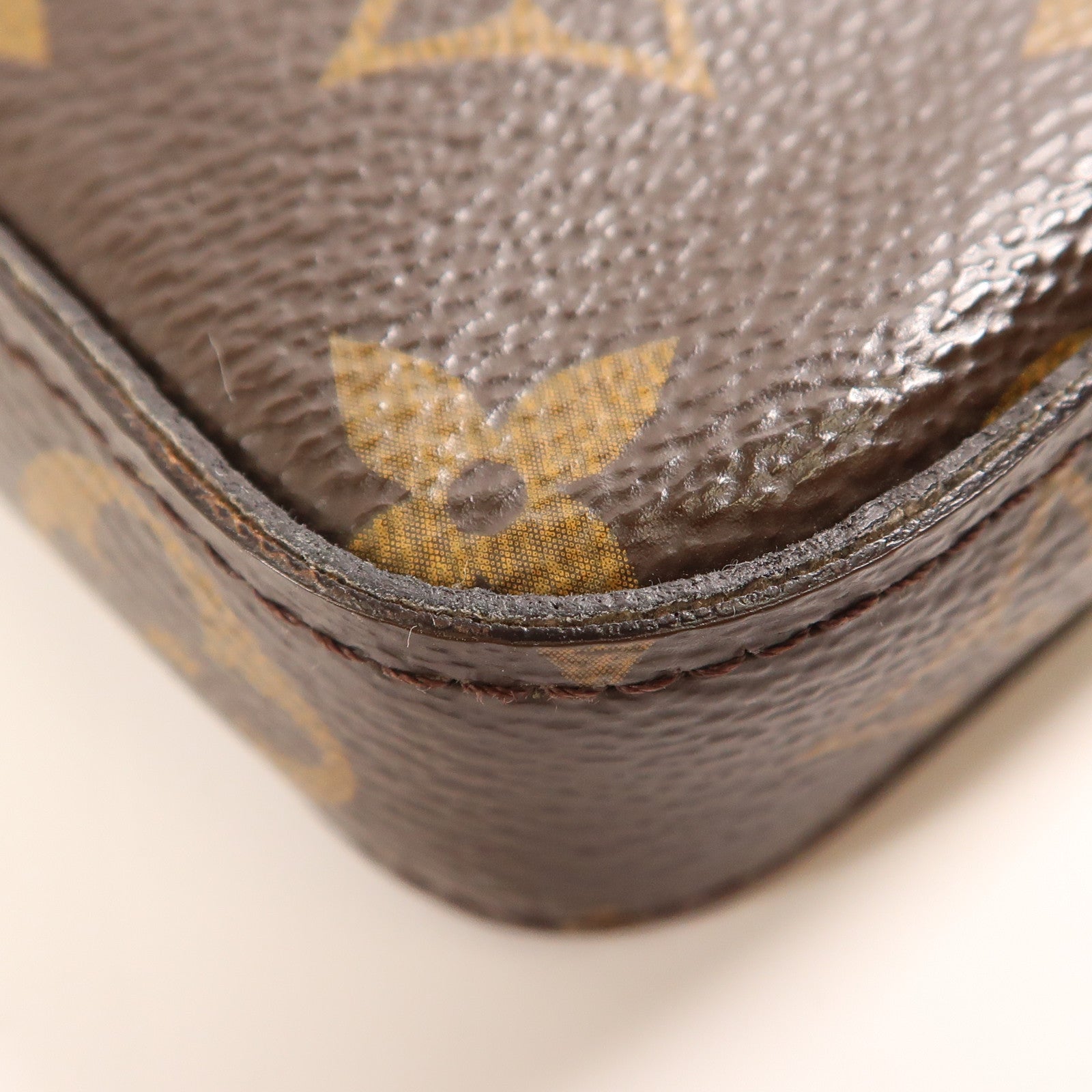 LOUIS VUITTON Monogram Pochette Felicie金扣鏈帶肩背袋棕色