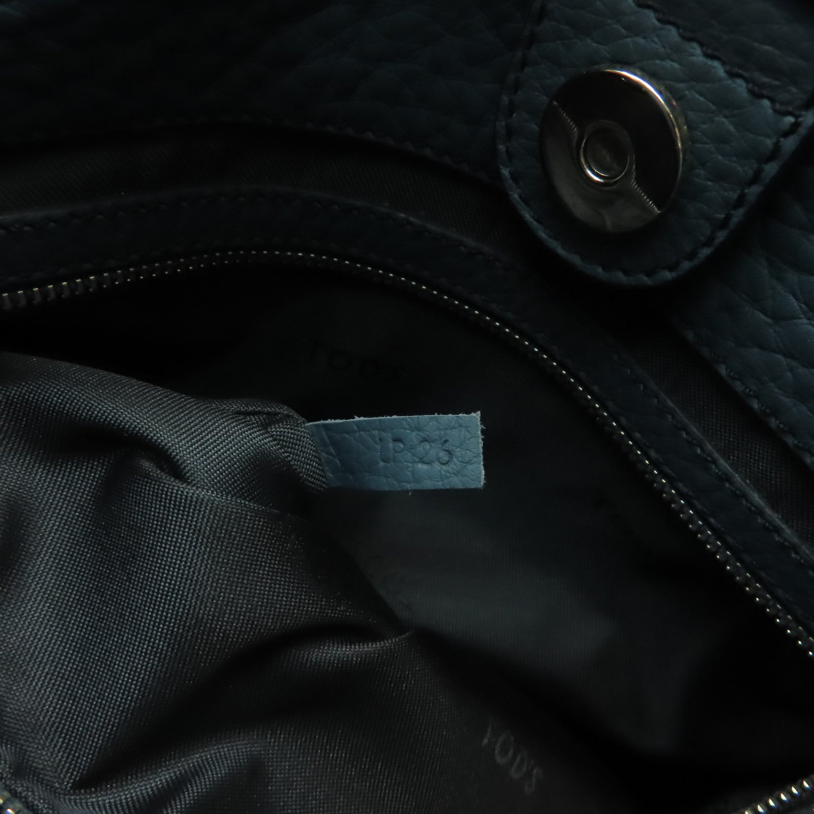 TOD’S 【清倉大減價】牛皮皮革2 Way Shoulder Bag銀扣手挽肩背兩用袋藍色