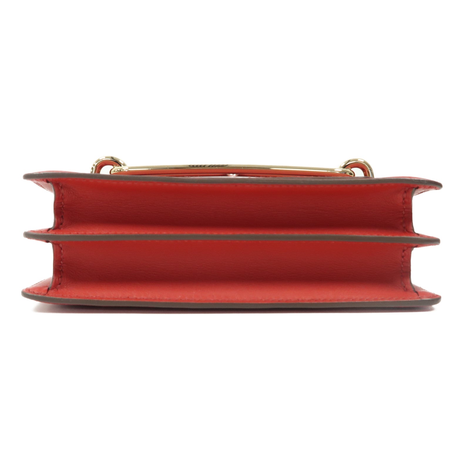 HERMES Swift皮革Roulis Mini金扣肩背袋紅色