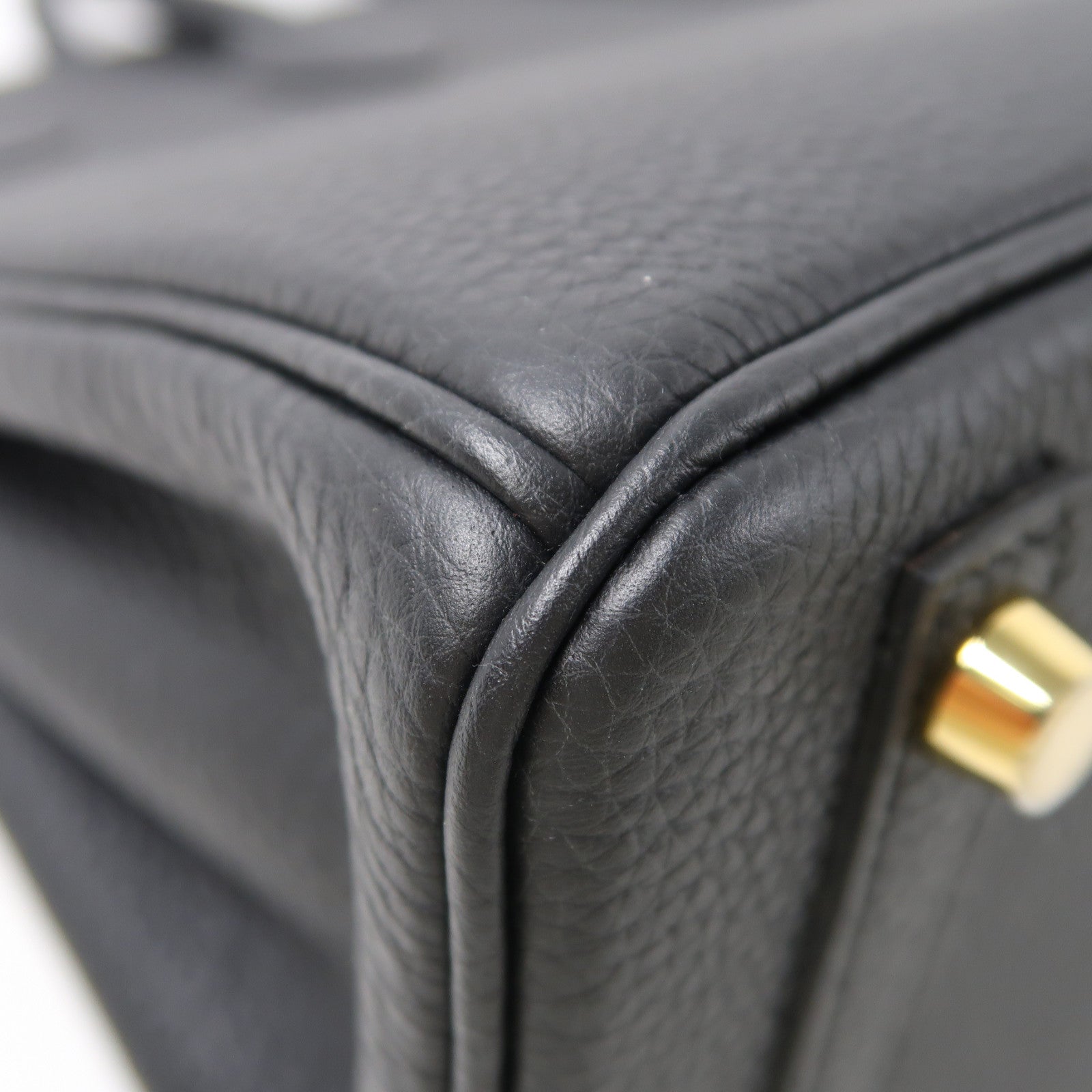 HERMES Togo皮革Birkin 25金扣手挽袋Noir/黑色
