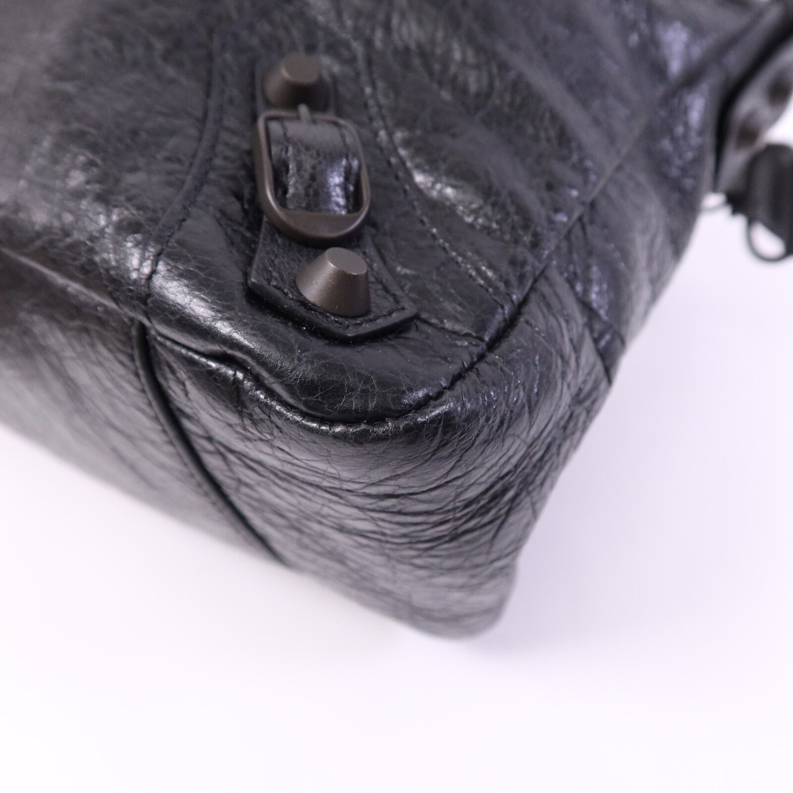 BALENCIAGA 羊皮皮革Le City Moto Small金扣肩背袋