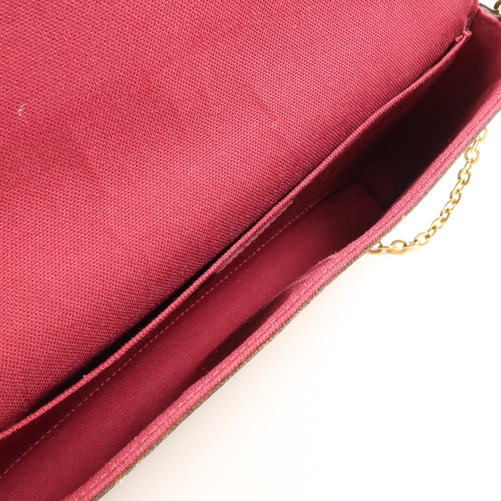 LOUIS VUITTON Monogram Pochette Felicie金扣鏈帶肩背袋棕色