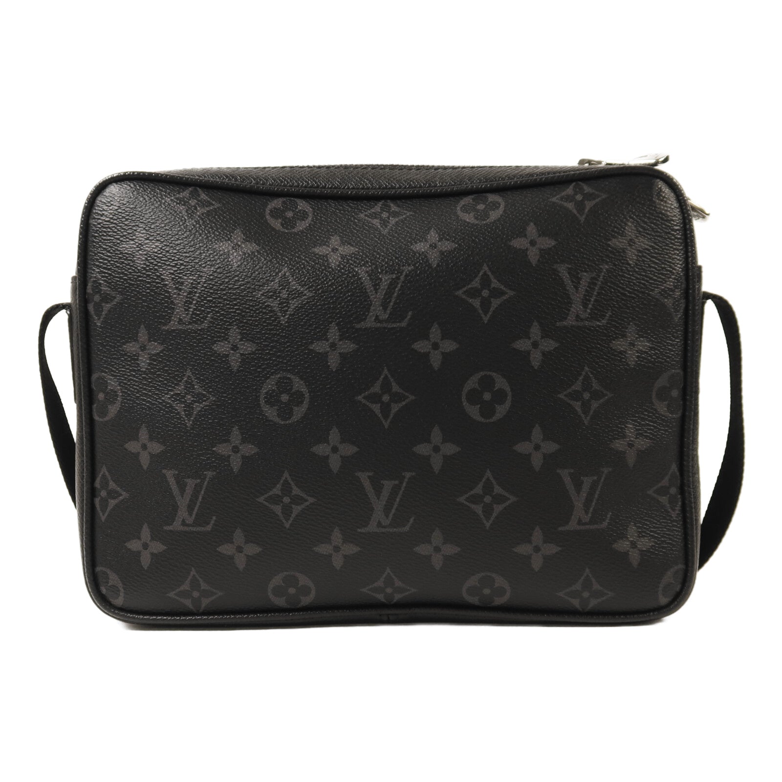 LOUIS VUITTON Monogram Eclipse Taiga Outdoor Messenger銀扣肩背袋