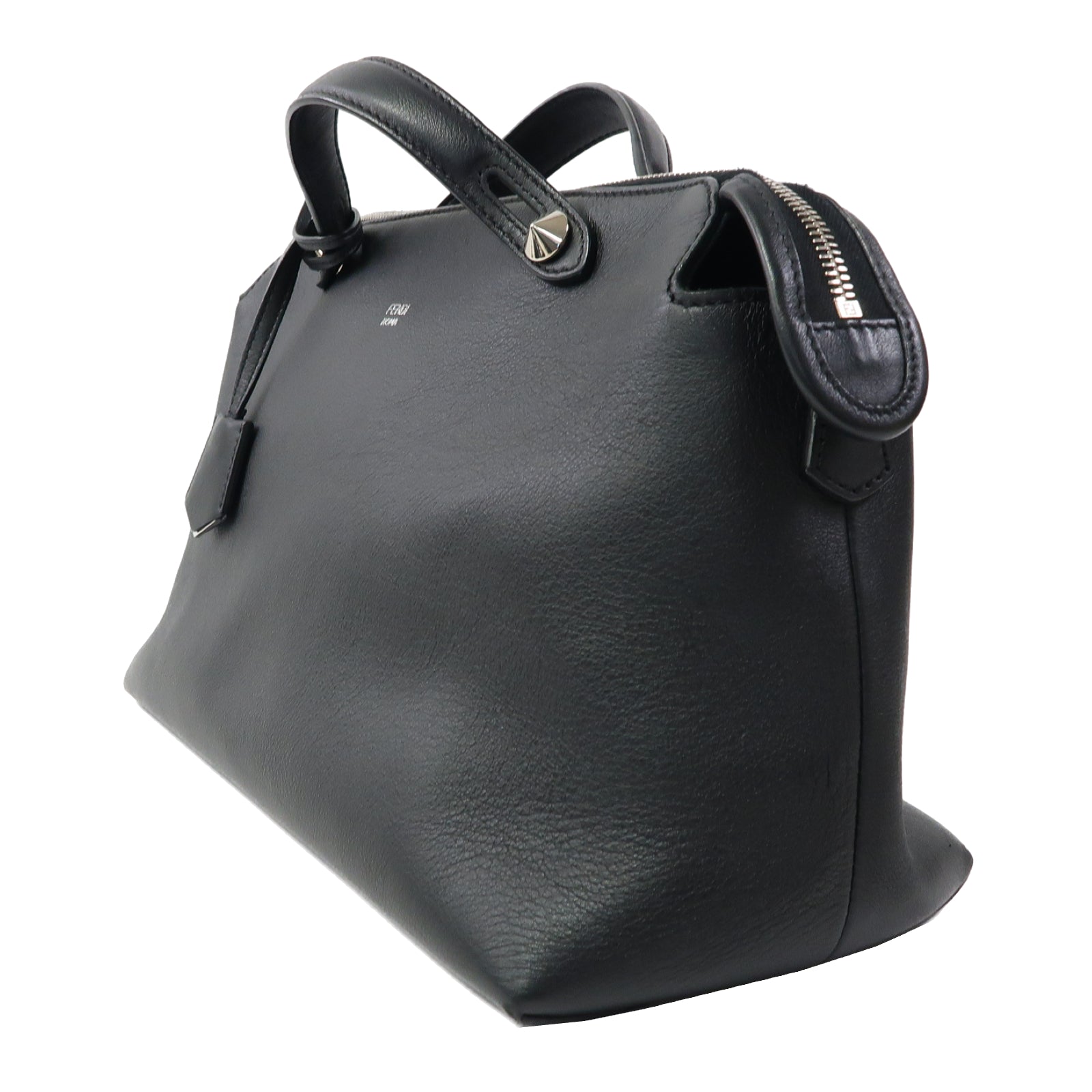 FENDI 牛皮皮革By The Way銀扣手挽肩背兩用袋黑色