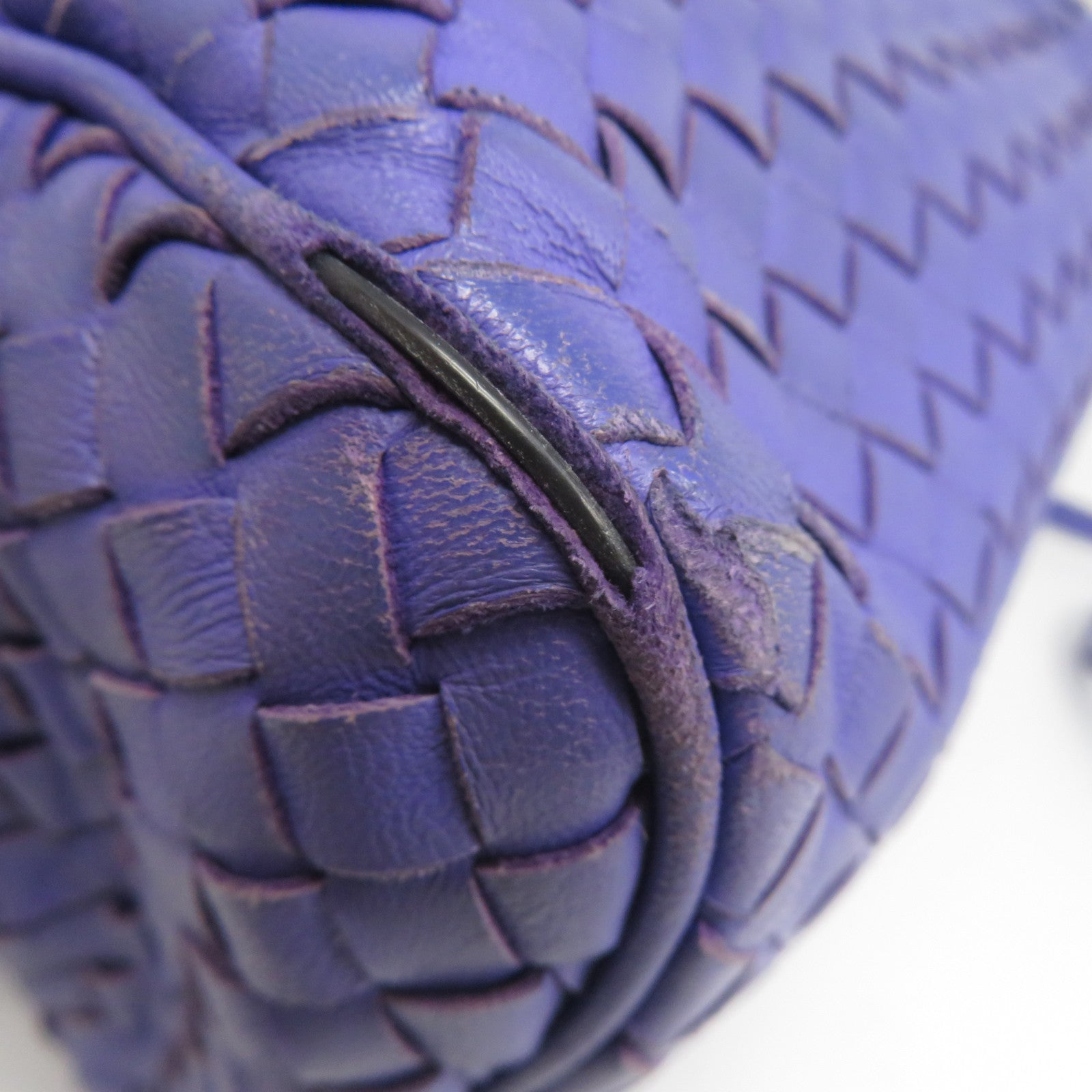 BOTTEGA VENETA 【清倉大減價】牛皮皮革2 Way Shoulder銀扣手挽肩背兩用袋紫色