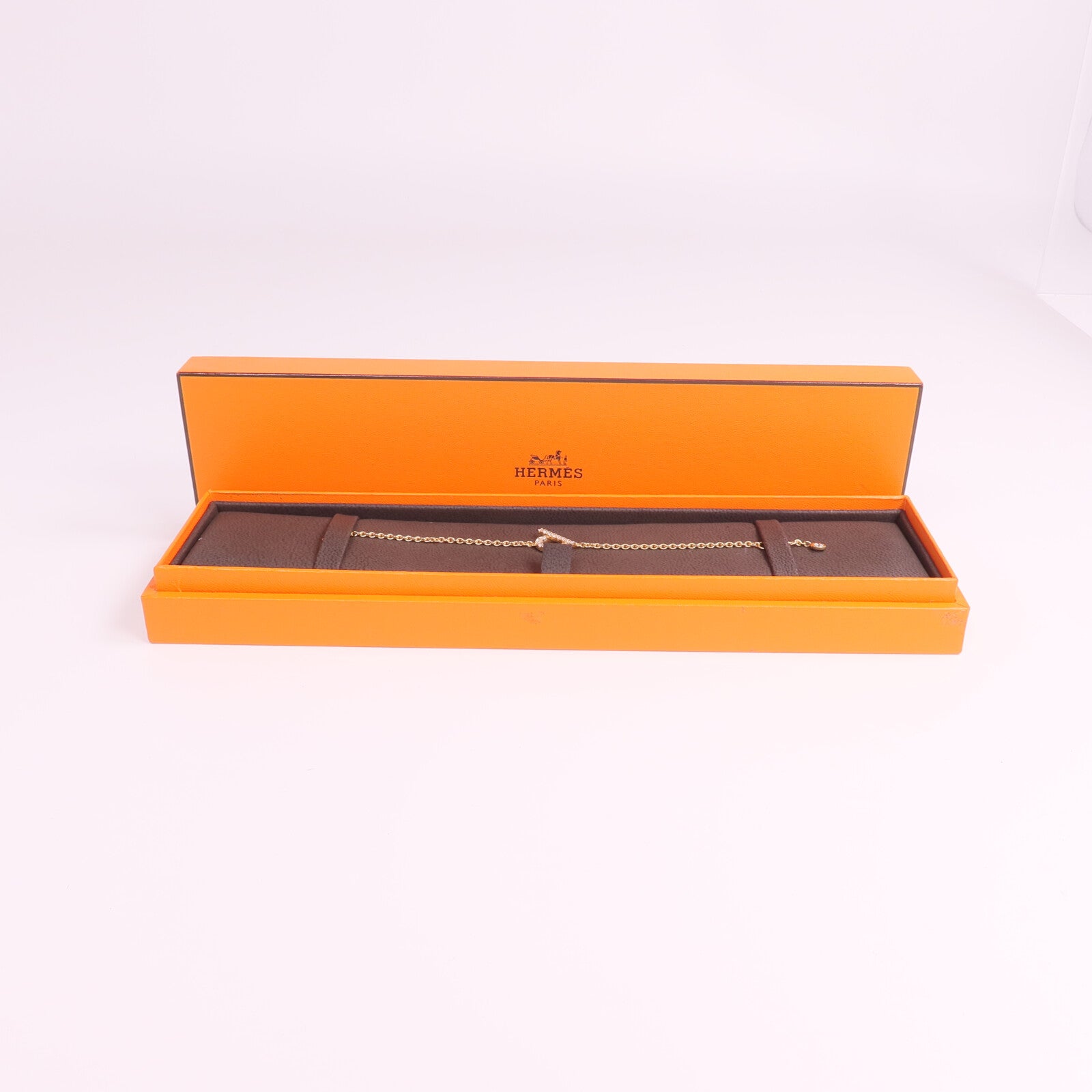 HERMES 18K玫瑰金Finesse Bracelet鑽石手鏈