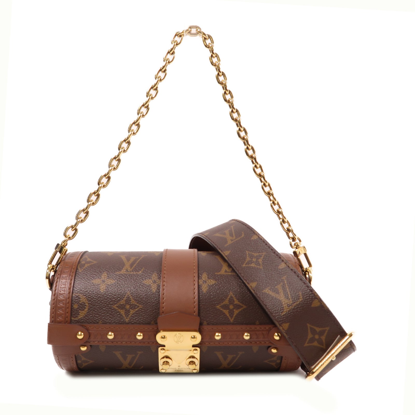 LOUIS VUITTON Monogram Papillon Trunk金扣手挽肩背兩用袋啡色