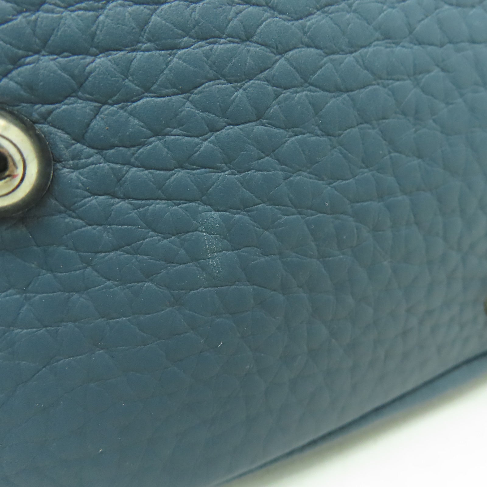 TOD’S 【清倉大減價】牛皮皮革2 Way Shoulder Bag銀扣手挽肩背兩用袋藍色