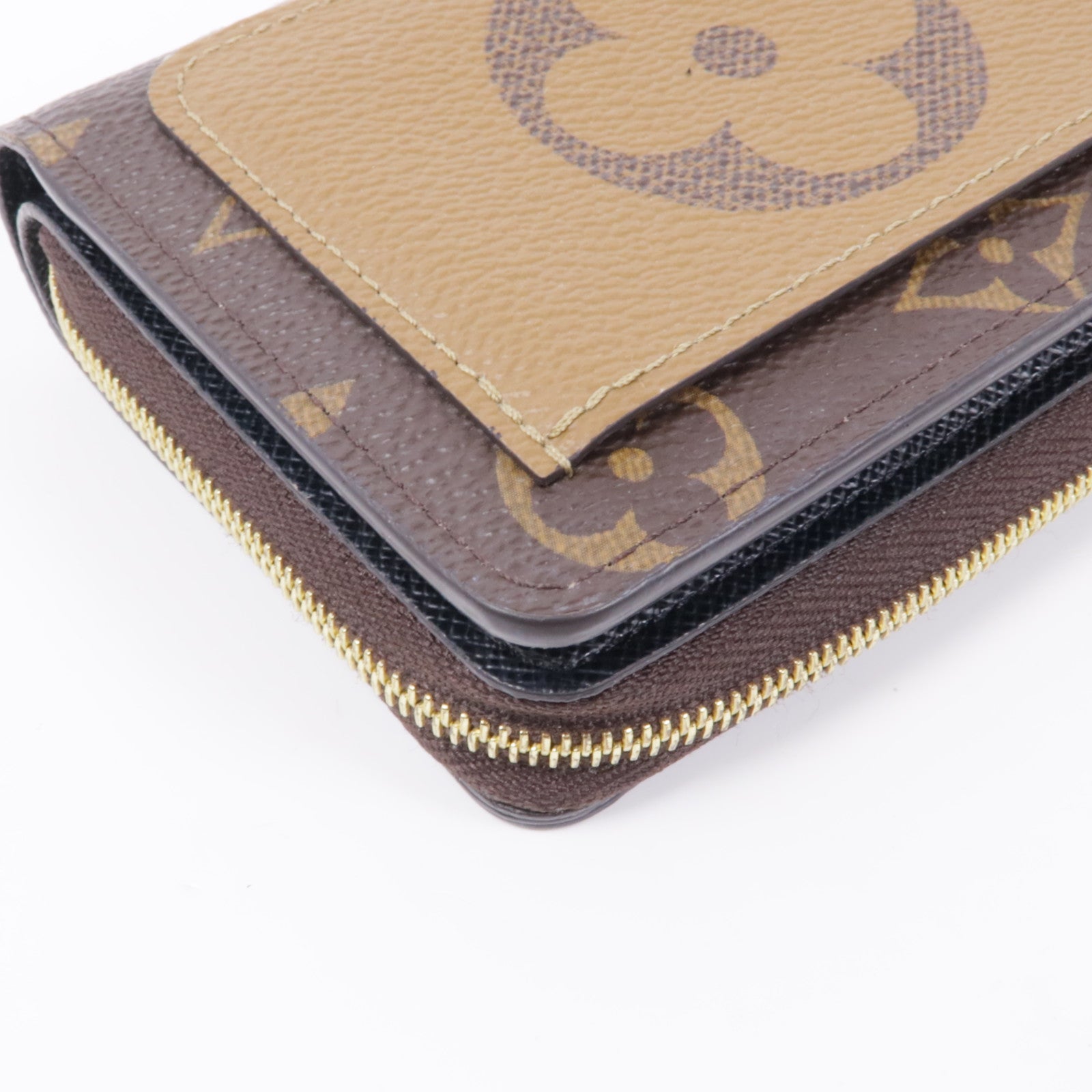 LOUIS VUITTON Monogram Giant Reverse Lou Wallet金扣錢包