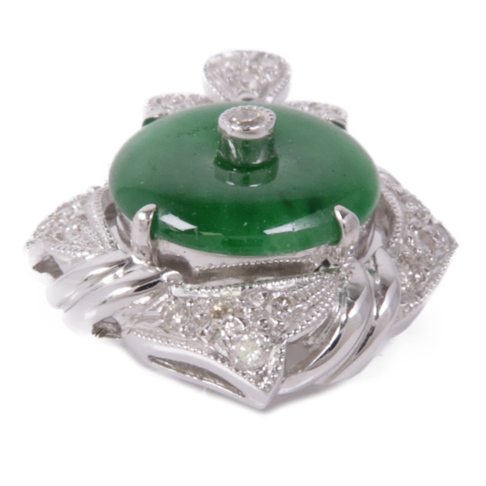 JEWELRY 18K白金Jade/Diamond Pendant Top翡翠/吊墜
