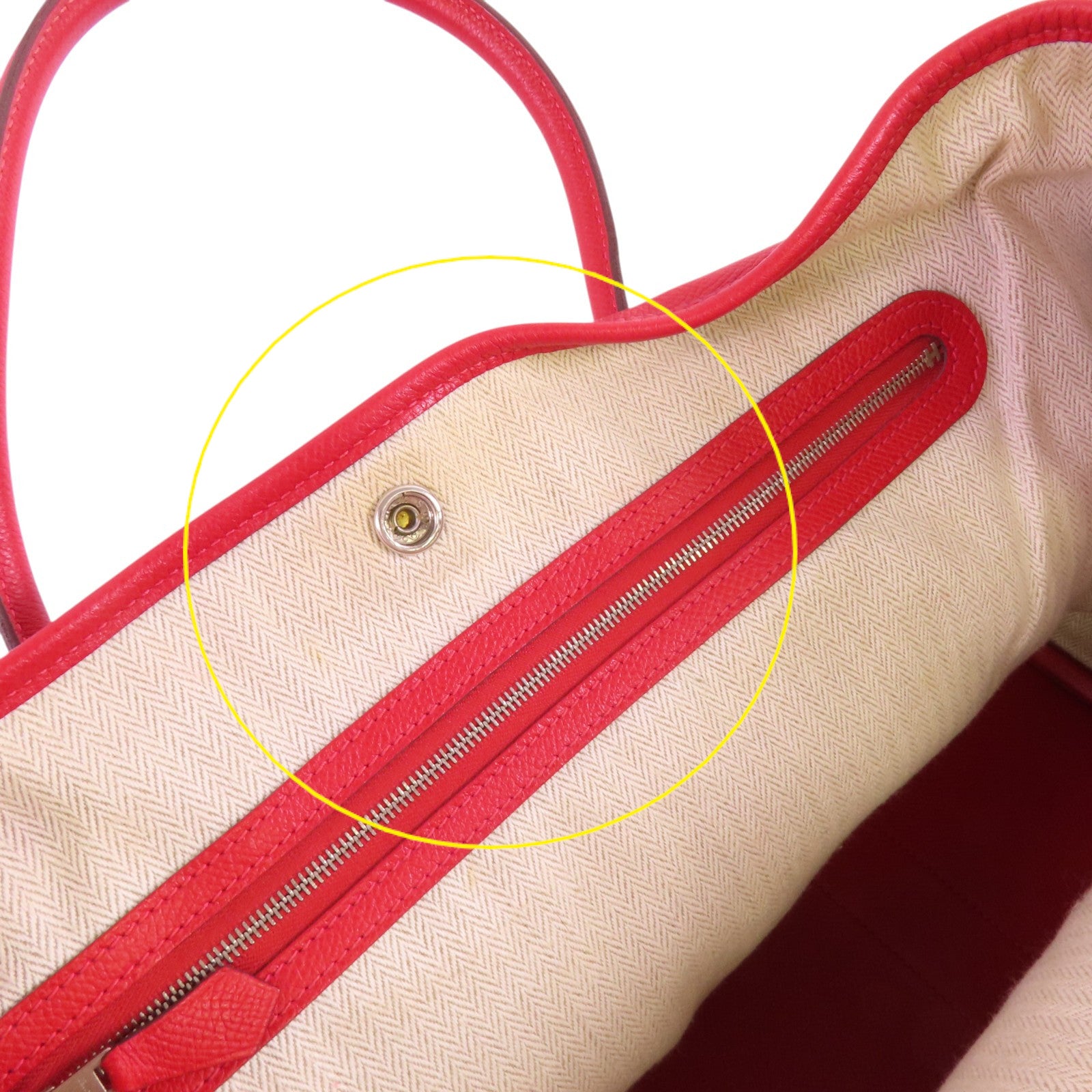 HERMES PHW Garden Party PM Tote Bag Handbag Epsom Leather