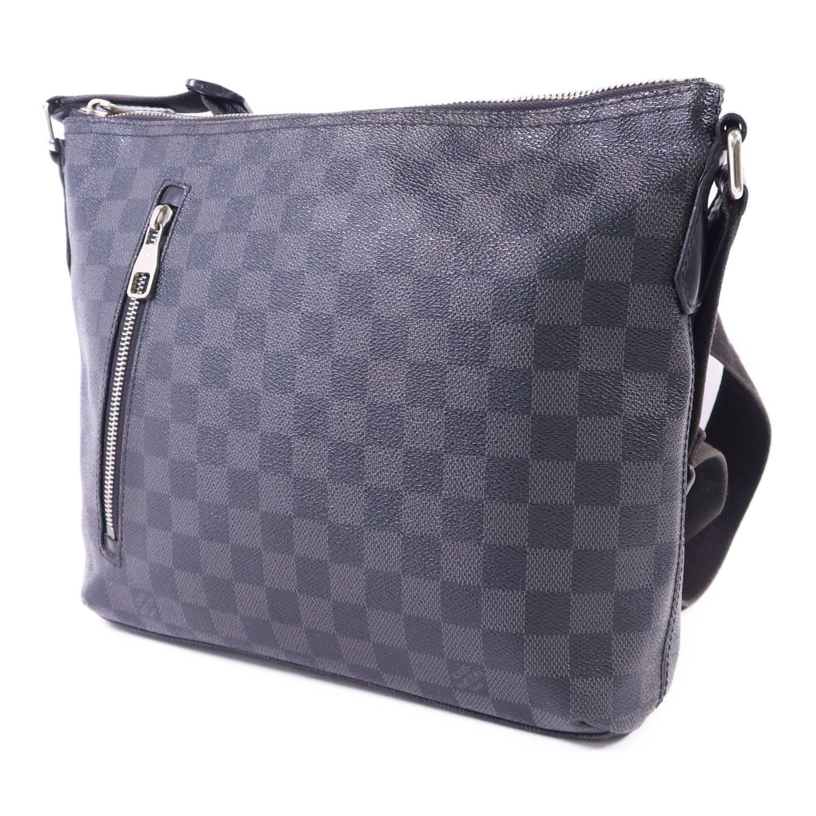 LOUIS VUITTON Damier Graphite Mick PM銀扣肩背袋