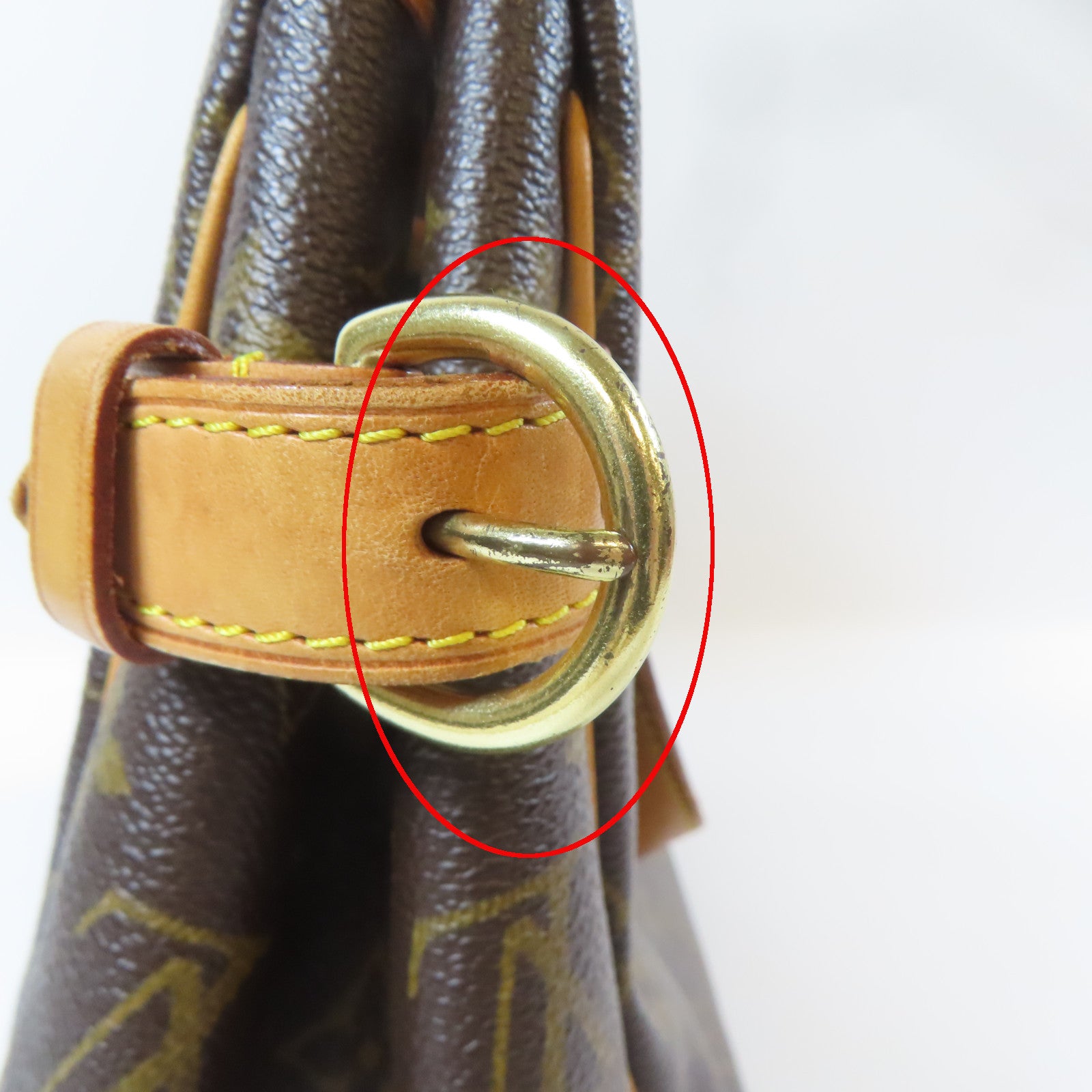 LOUIS VUITTON Monogram Batignolles金扣手挽袋啡色