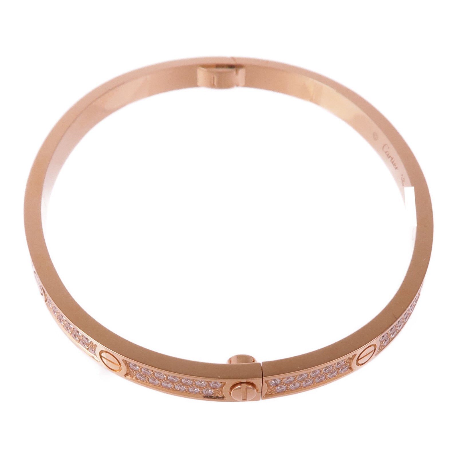 CARTIER 18K玫瑰金Love Diamond Bracelet鑽石手鏈Cartier#16