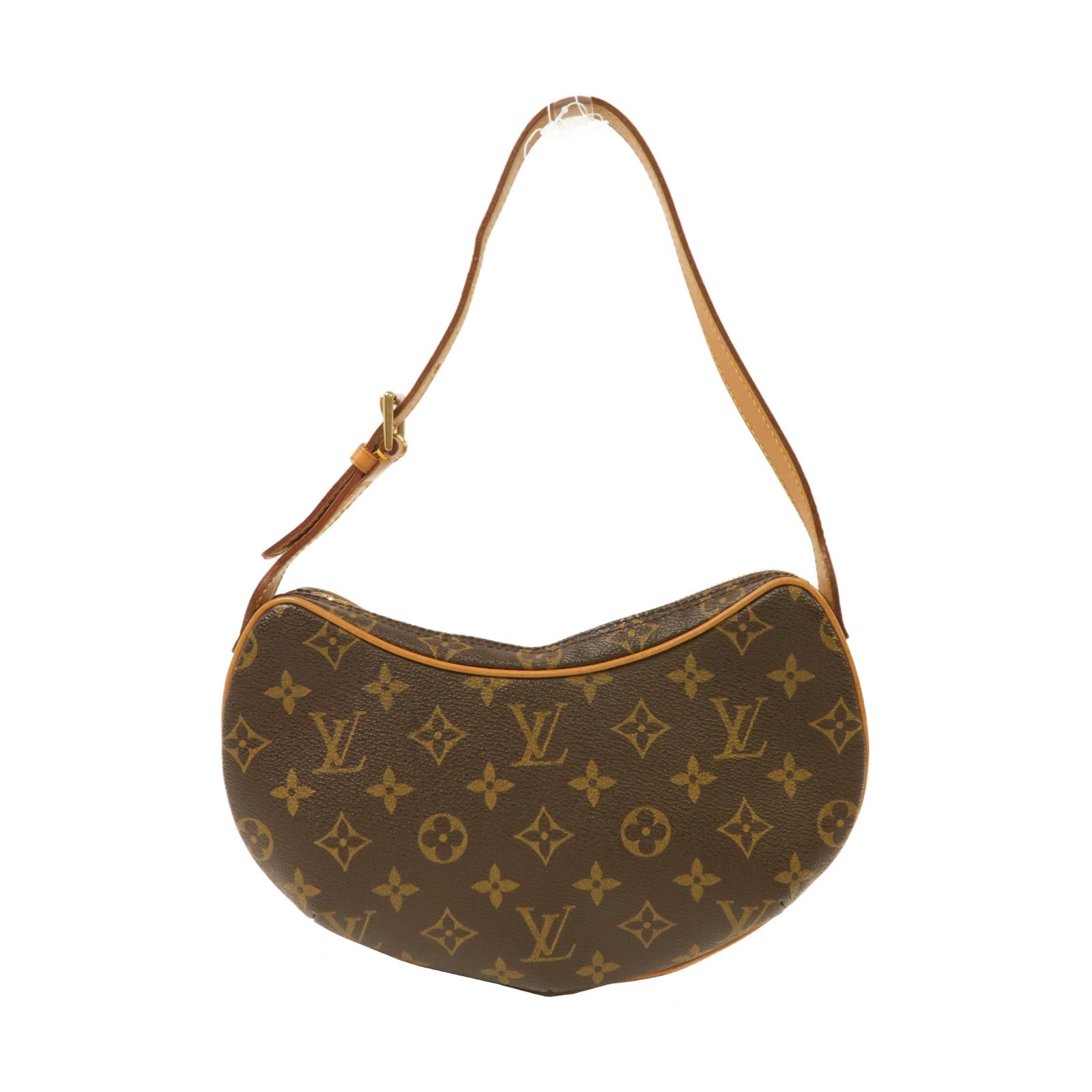 LOUIS VUITTON Monogram Pochette Croissant金扣肩背袋啡色