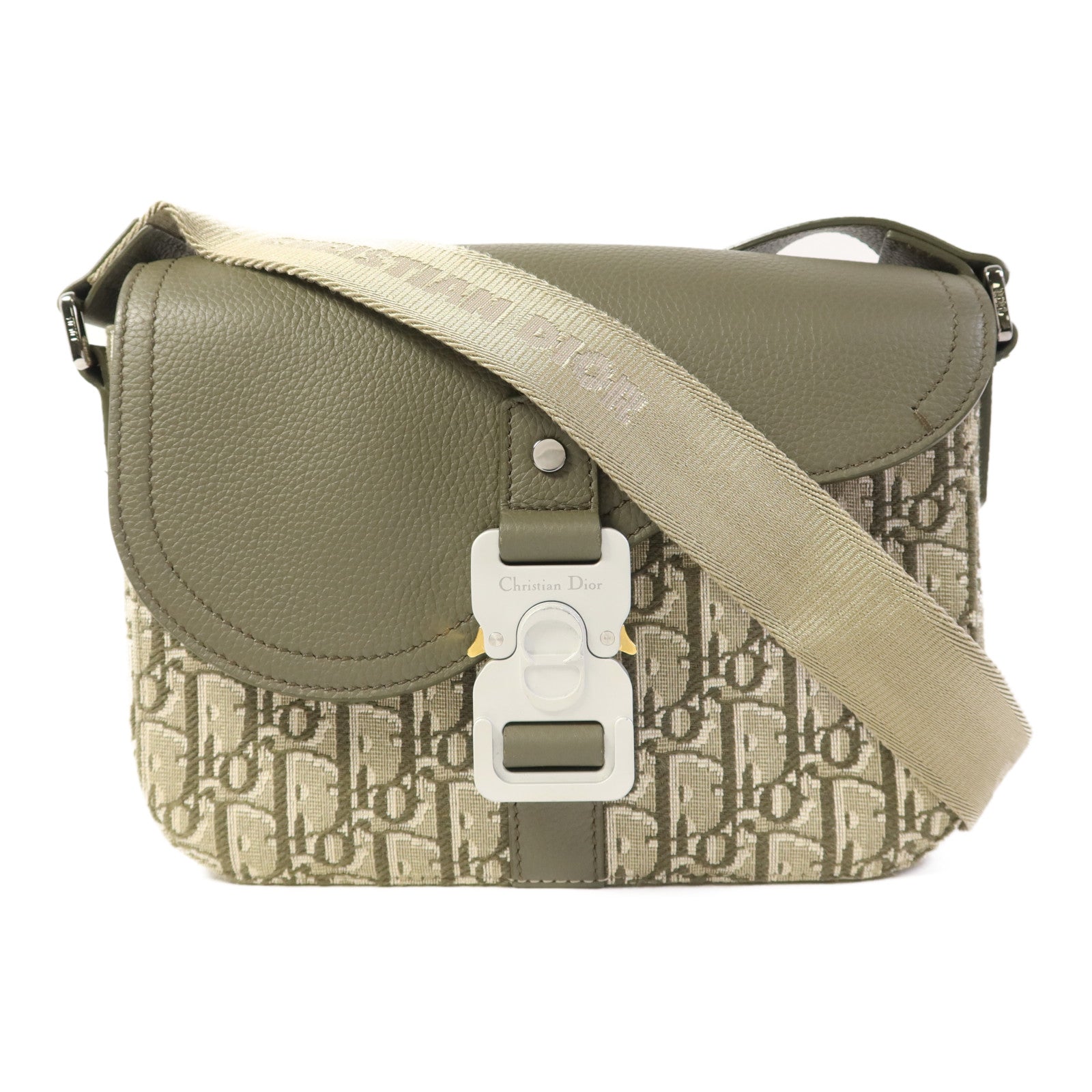 Dior 帆布Small Saddle Messenger銀扣肩背袋