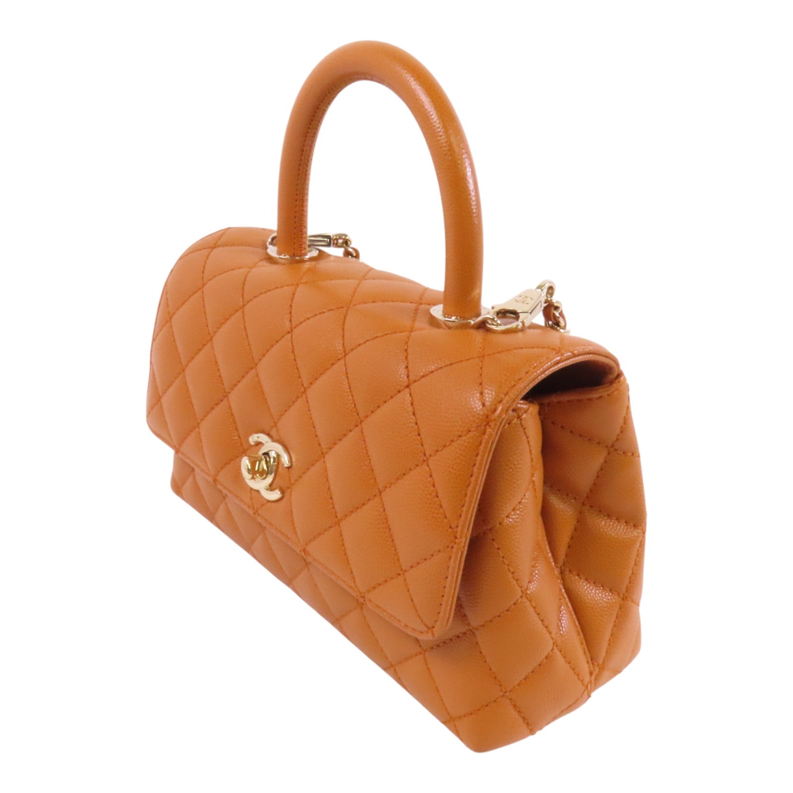 CHANEL 牛皮皮革CoCo Handle金扣手挽肩背兩用袋