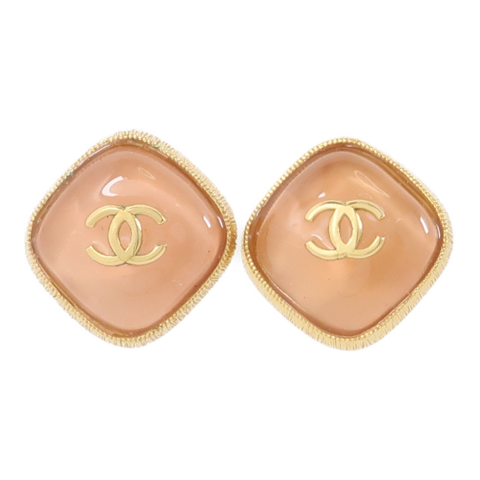 CHANEL PVC Earrings耳環粉紅色/金色