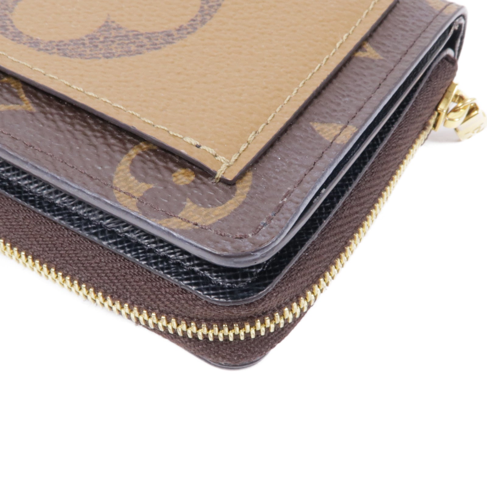 LOUIS VUITTON Monogram Giant Reverse Lou Wallet金扣錢包