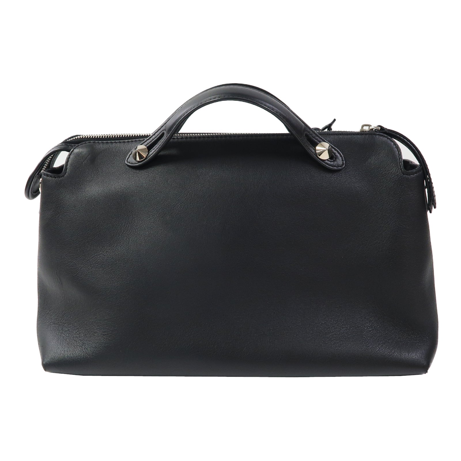 FENDI 牛皮皮革By The Way銀扣手挽肩背兩用袋黑色
