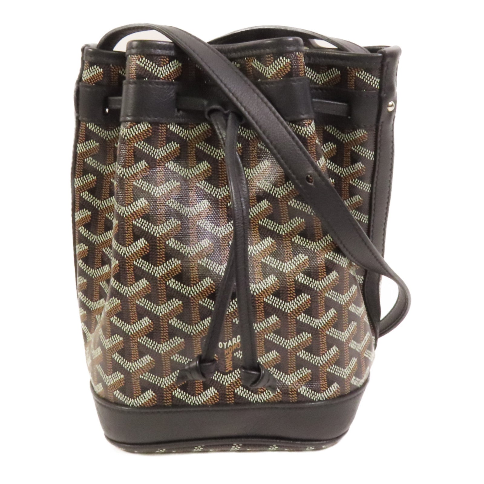 GOYARD 【激減優惠】塗層帆布Petit Flot PM Bucket Bag銀扣肩背袋