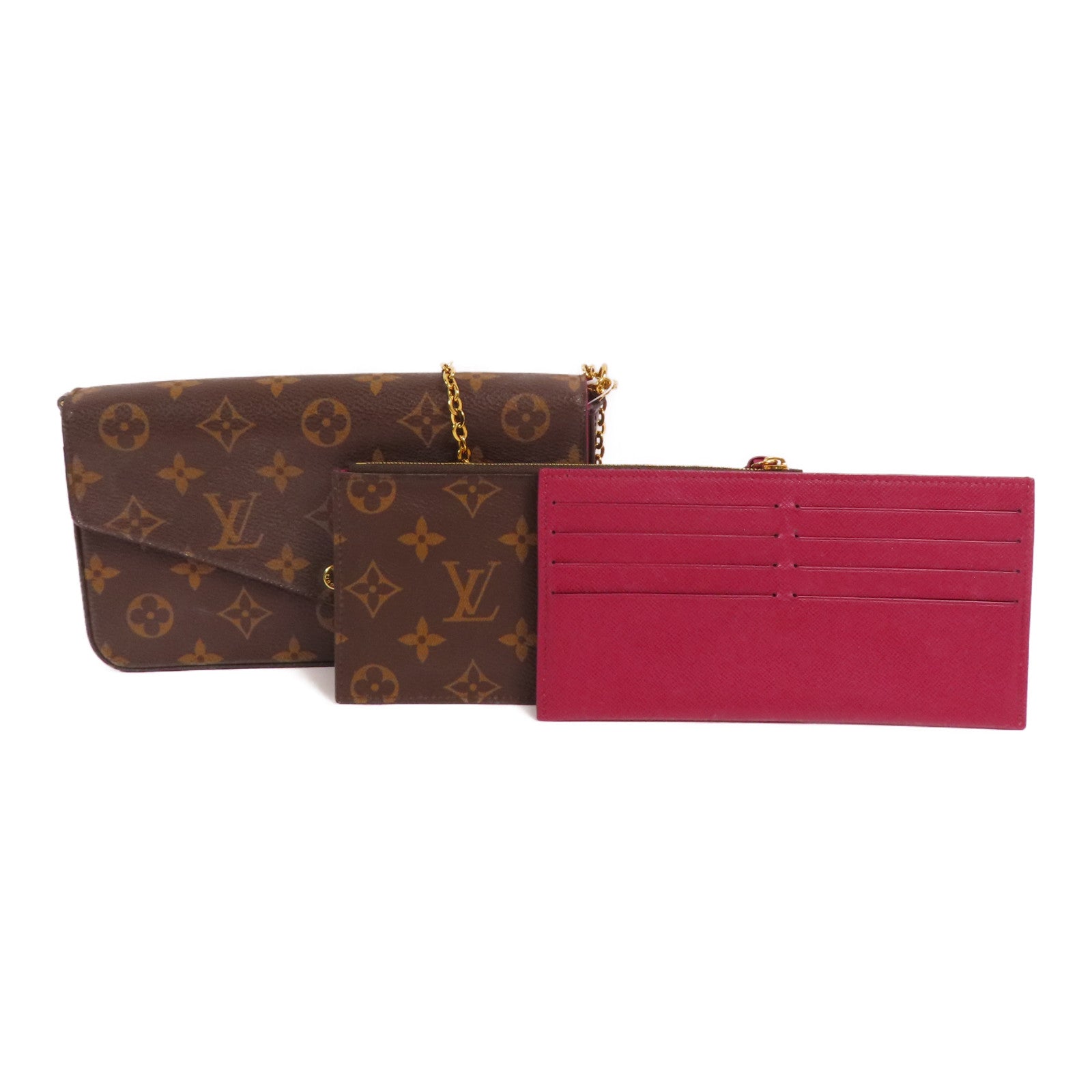 LOUIS VUITTON Monogram Felicie Pochette金扣鏈帶肩背袋