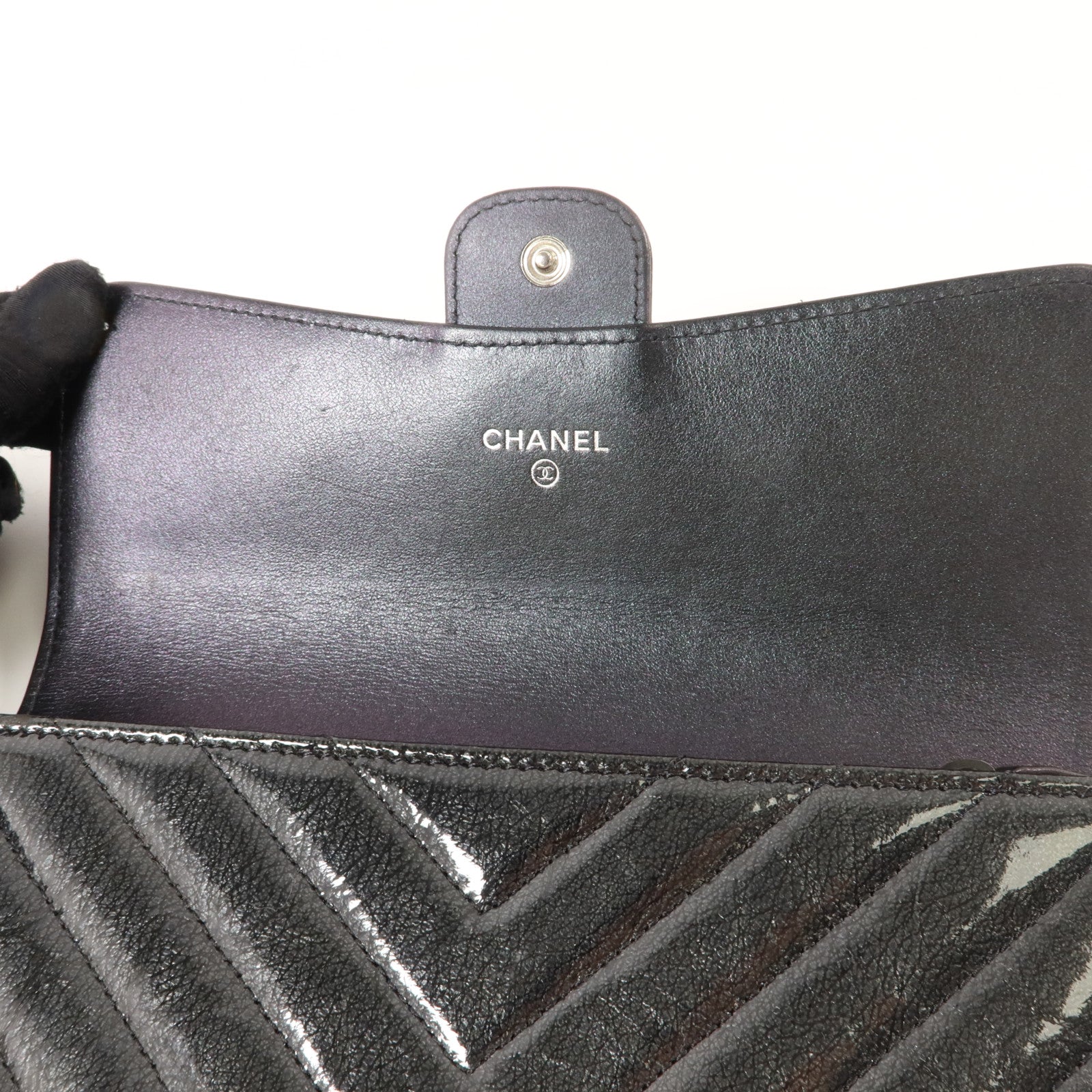 CHANEL 漆皮皮革Classic Flap Long Wallet長錢包