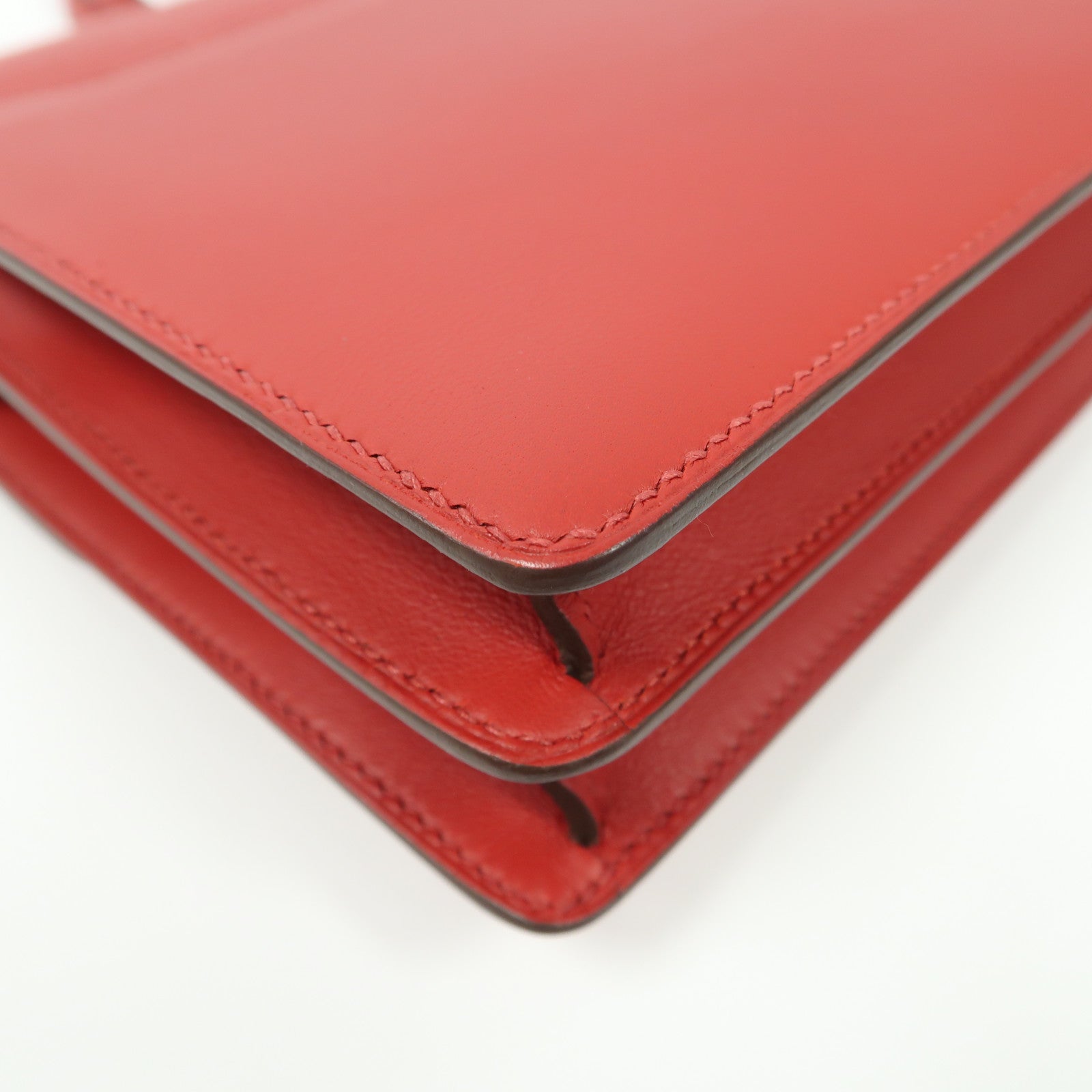 HERMES Swift皮革Roulis Mini金扣肩背袋紅色