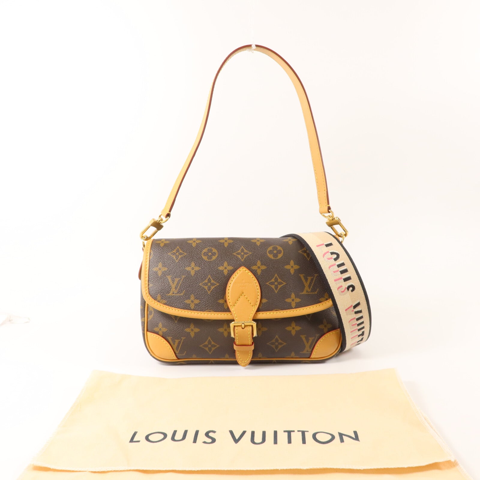 LOUIS VUITTON Monogram Diane金扣手挽肩背兩用袋