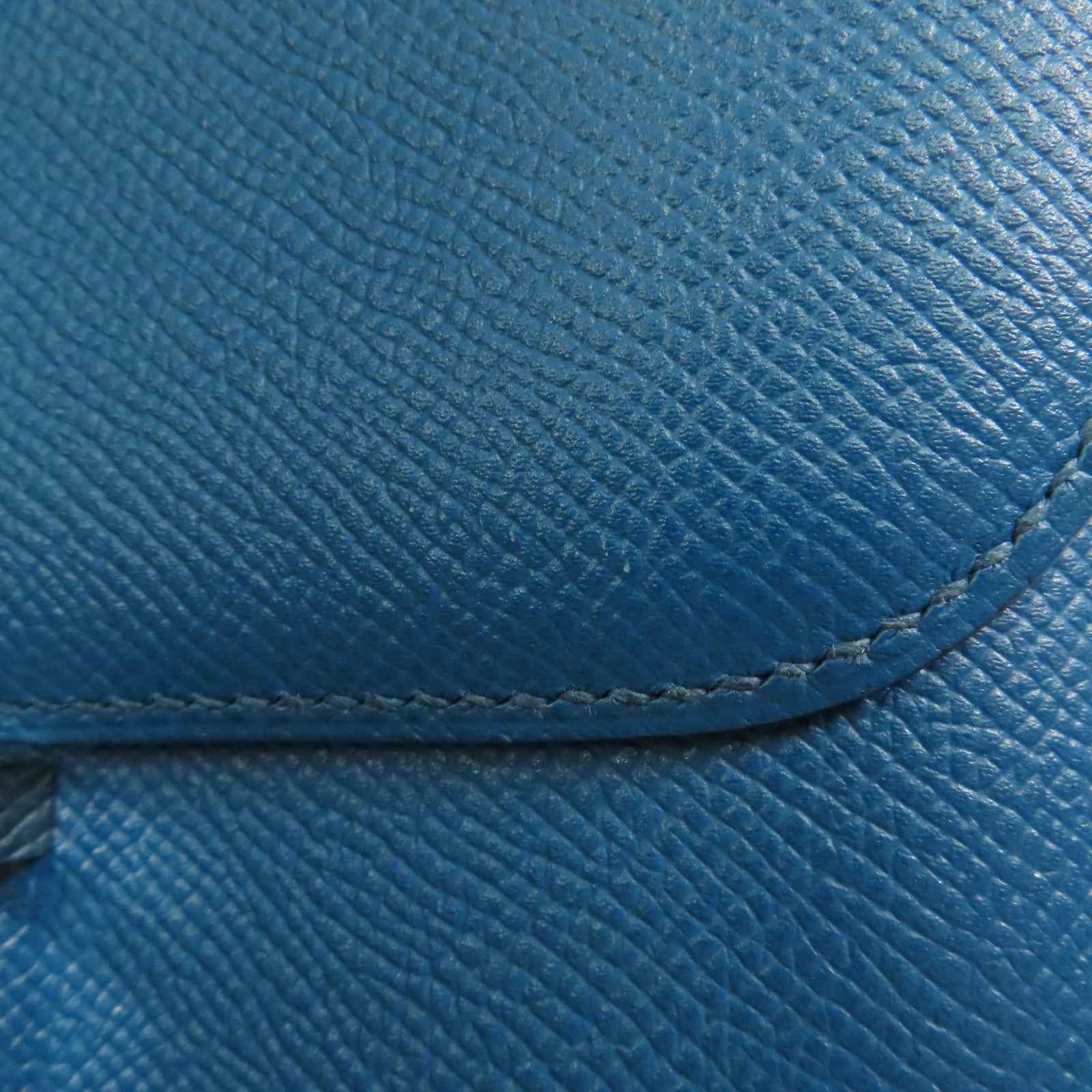 HERMES PHW Constance 24 Shoulder Bag Veau Epsom Leather Stamp R 1P Colvert Blue