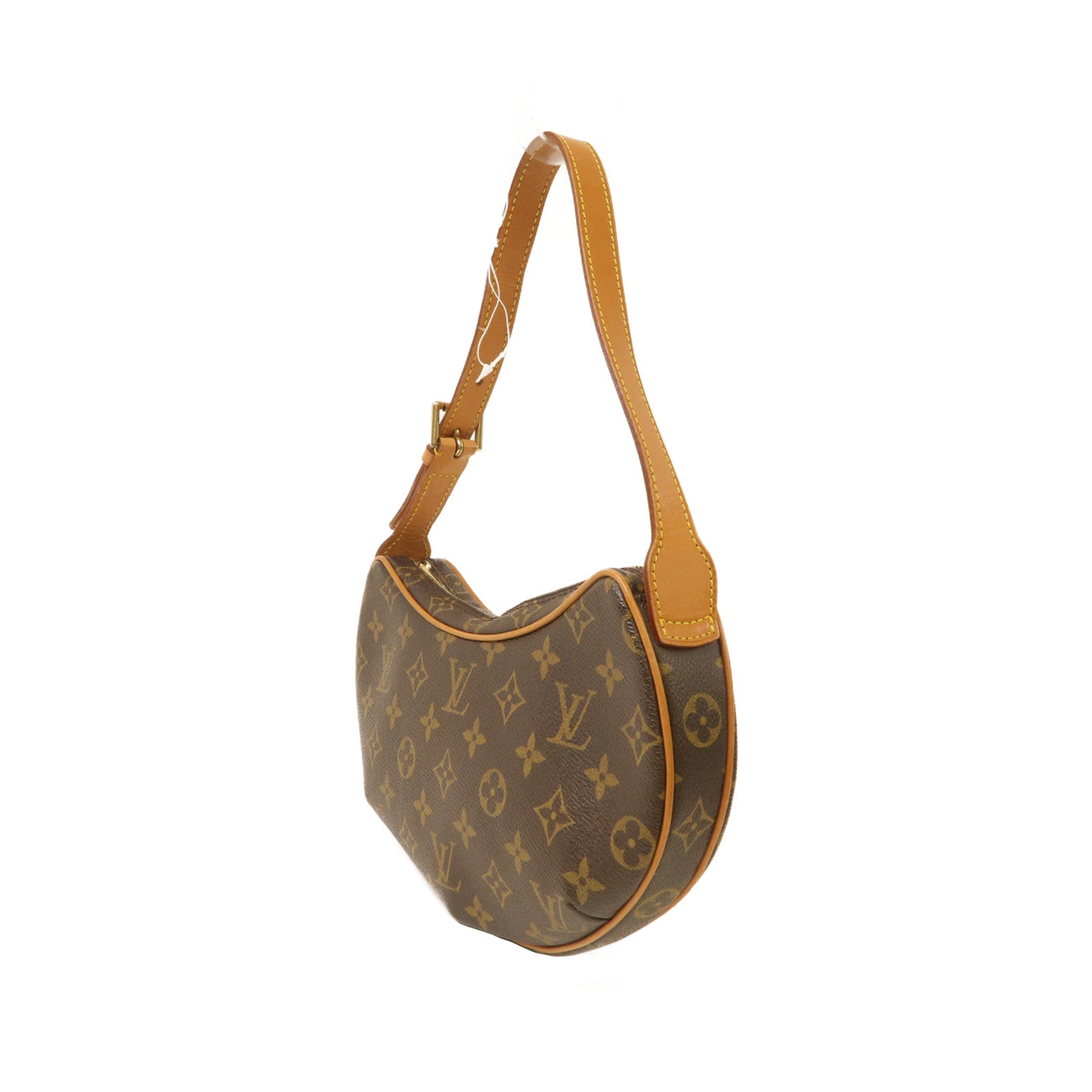 LOUIS VUITTON Monogram Pochette Croissant金扣肩背袋啡色