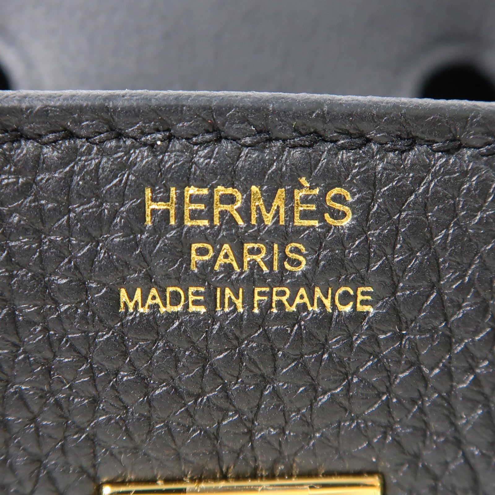 HERMES Togo皮革Birkin 25金扣手挽袋Noir/黑色