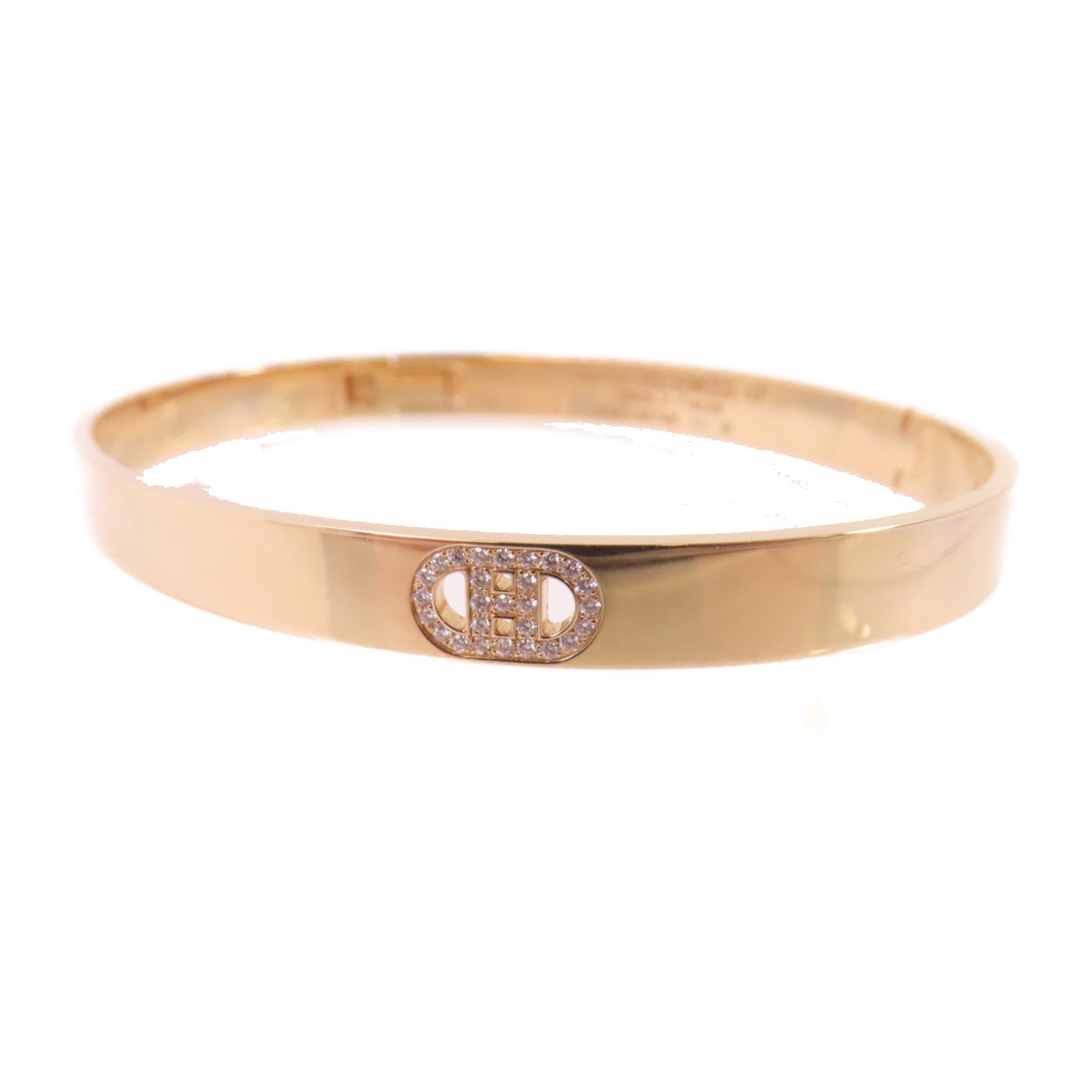 HERMES 18K玫瑰金H D'ANCRE Diamond Bracelet 0.07ct鑽石手鏈