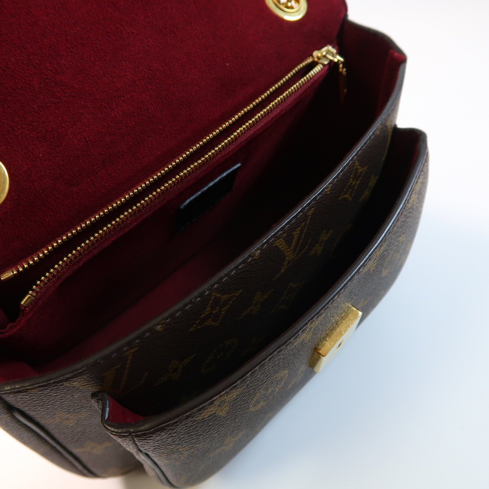 LOUIS VUITTON Monogram Passy金扣鏈帶肩背袋啡色