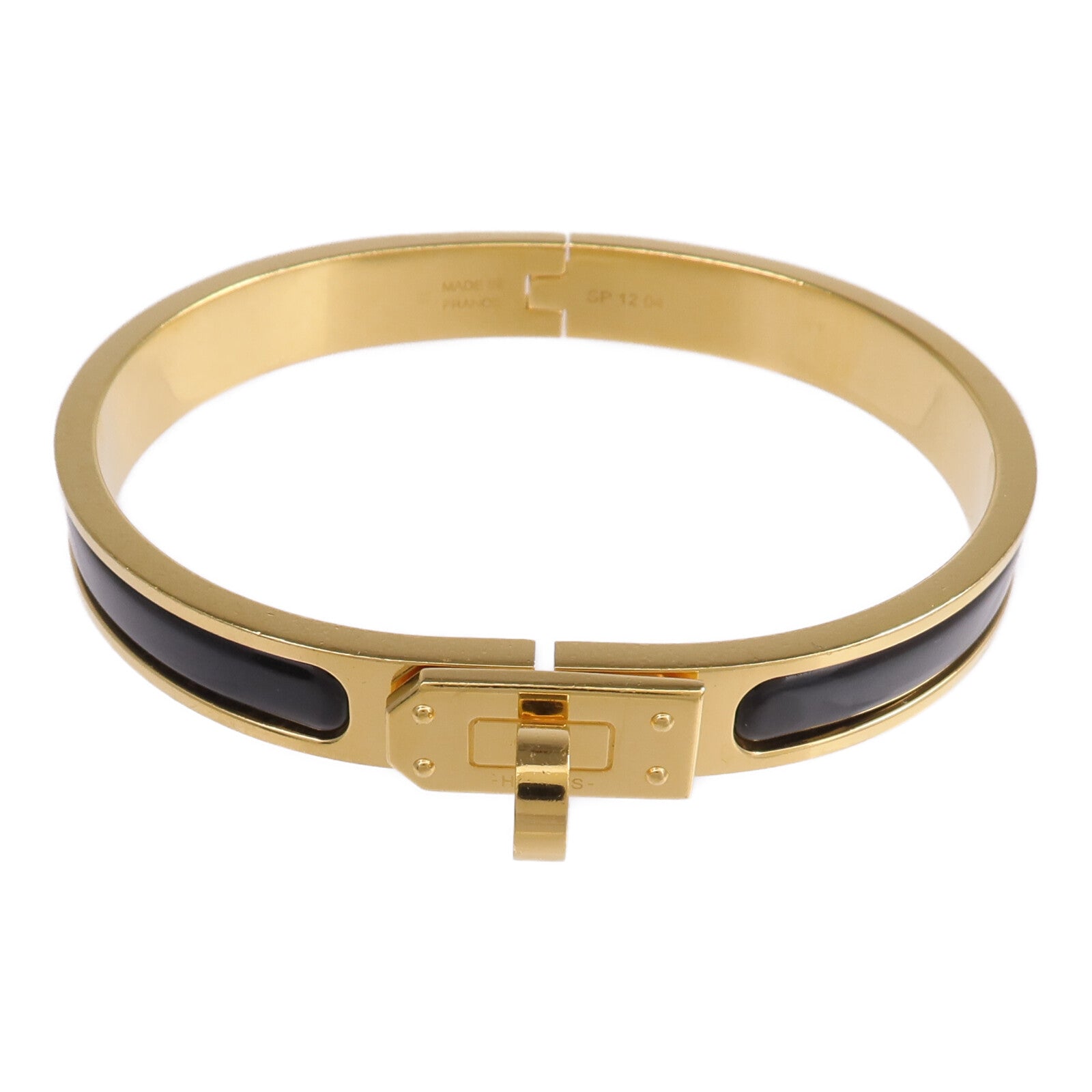 HERMES 金屬/琺瑯Mini Clic Kelly Bracelet手鐲Noir