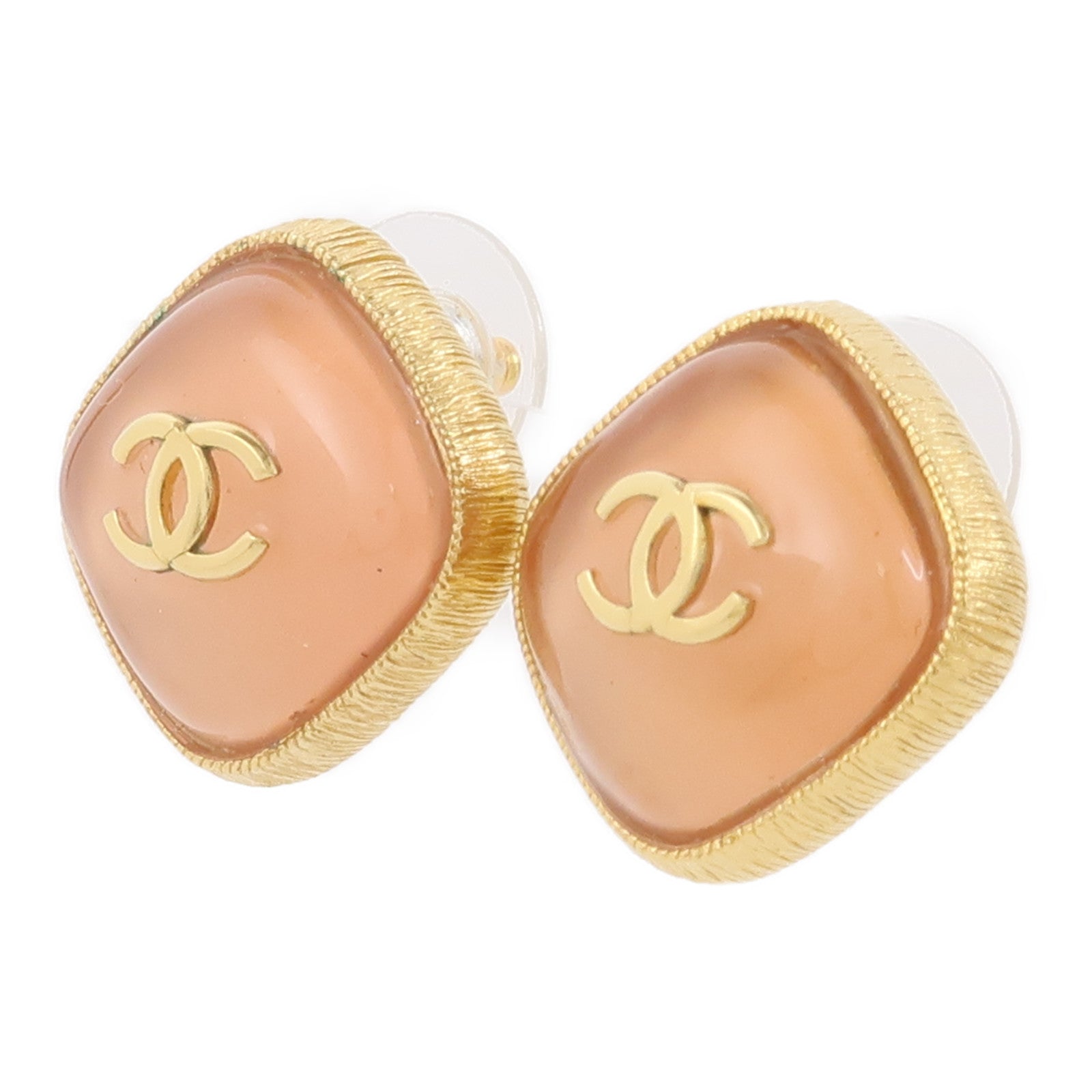 CHANEL PVC Earrings耳環粉紅色/金色