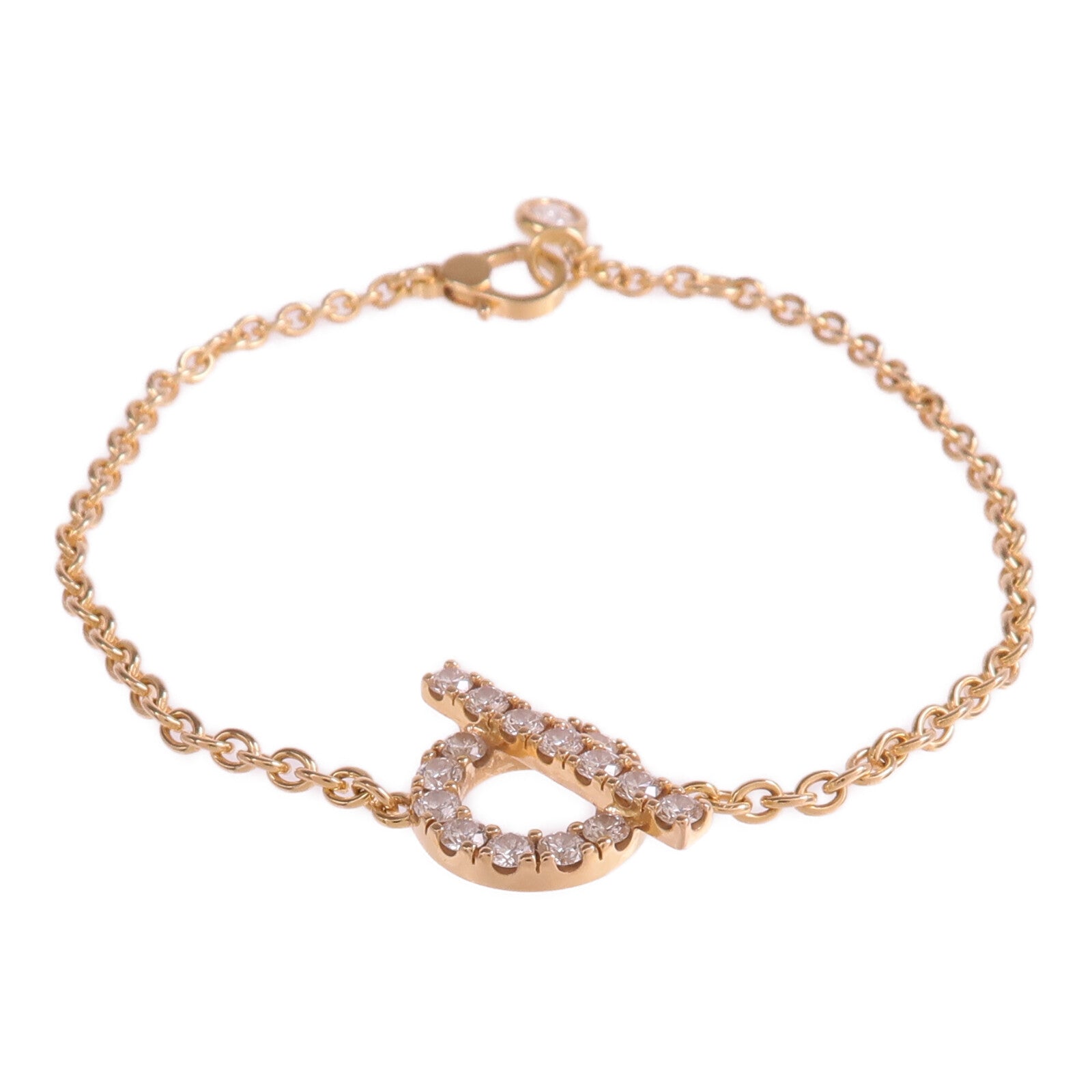 HERMES 18K玫瑰金Finesse Bracelet鑽石手鏈